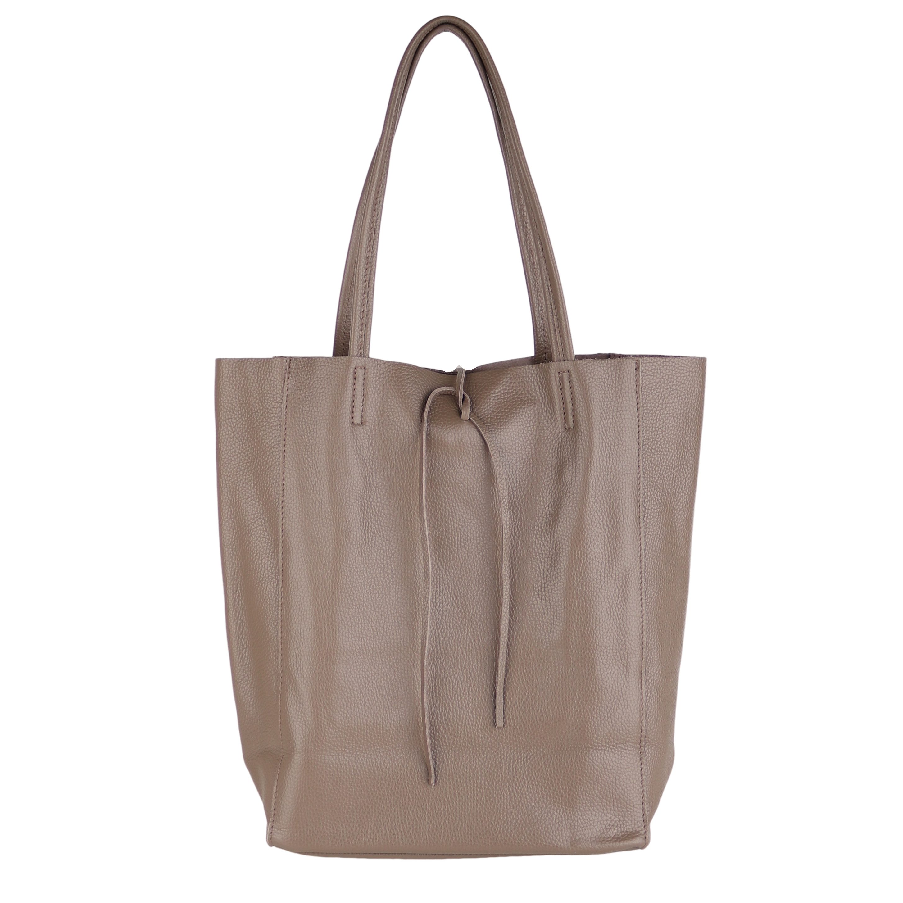 Shopper aus Echtleder, Made in Italy, Henkeltasche Tasche