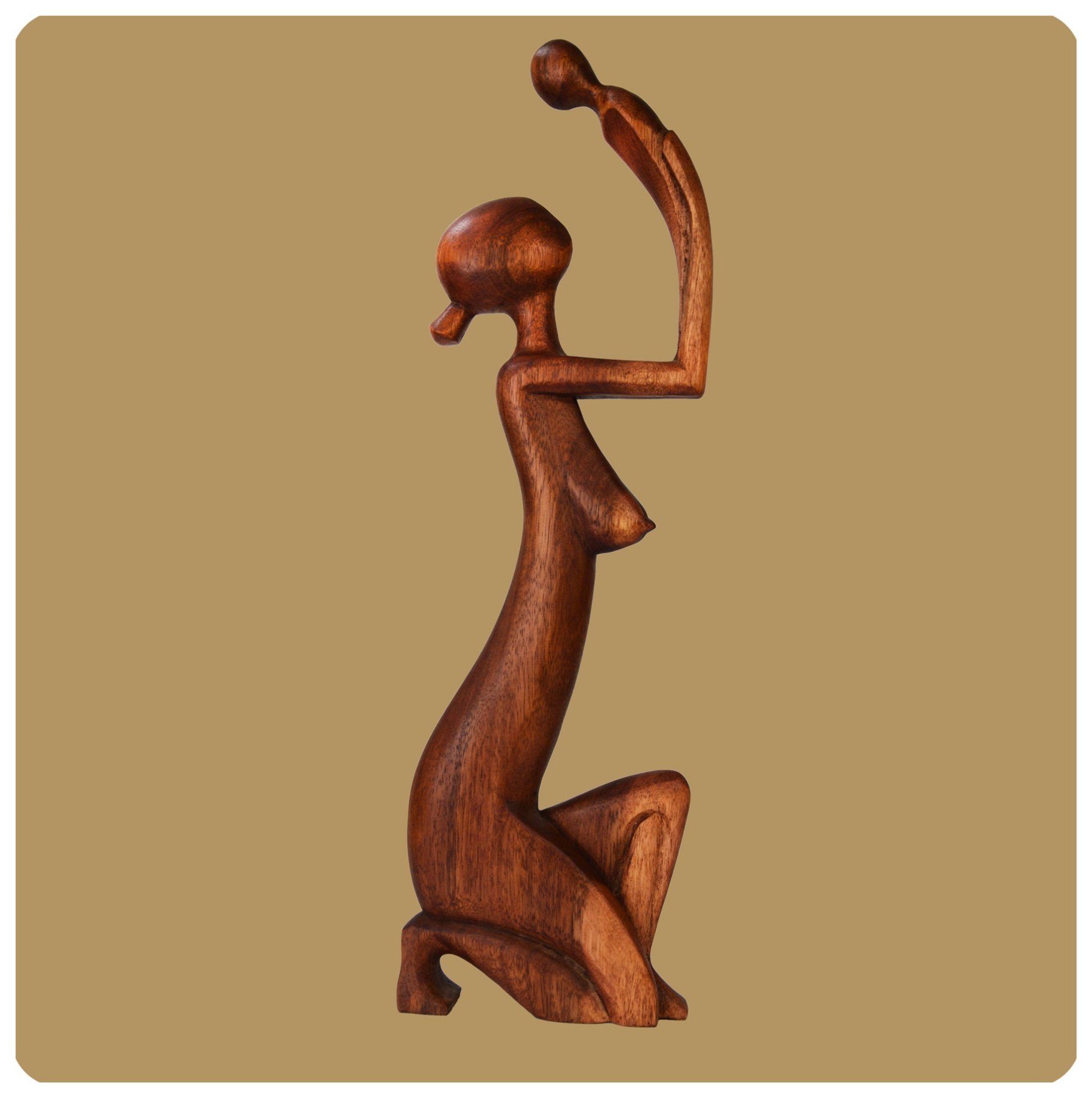 60 XXL Deko SIMANDRA handgefertigte abstrakte cm Zärtlichkeit, Dekofigur Holzfigur