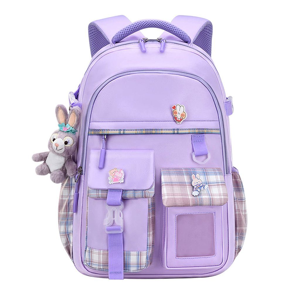 GelldG Rucksack Teenager, Schulranzen, Lila Wasserdichte Schulrucksack Kinderrucksack