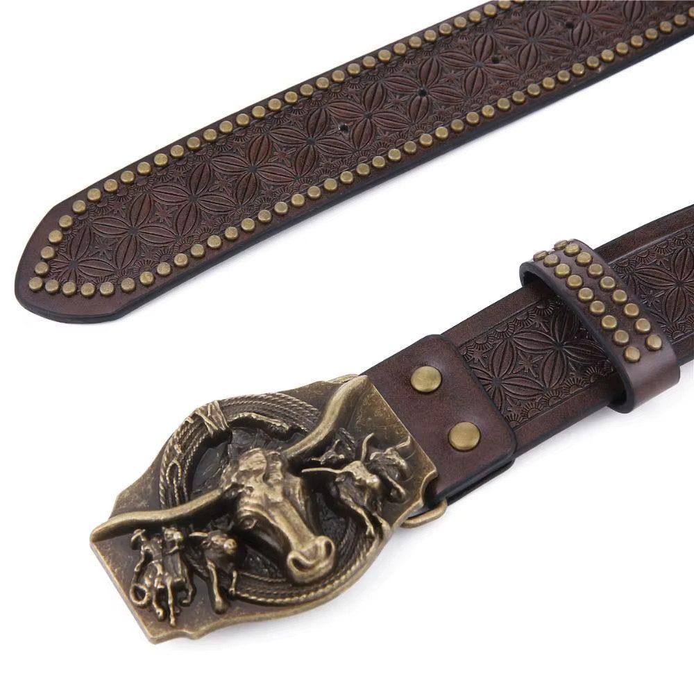 Ware aus aller Welt Koppelgürtel Western Gürtel in Lederoptik Longhorn Schn günstig online kaufen
