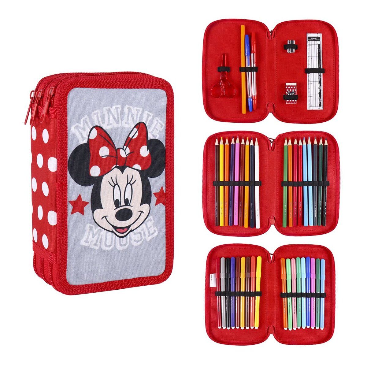 Disney Federmäppchen Minnie Mouse Schreibset Komplett 44-teiliges Federmäppchen
