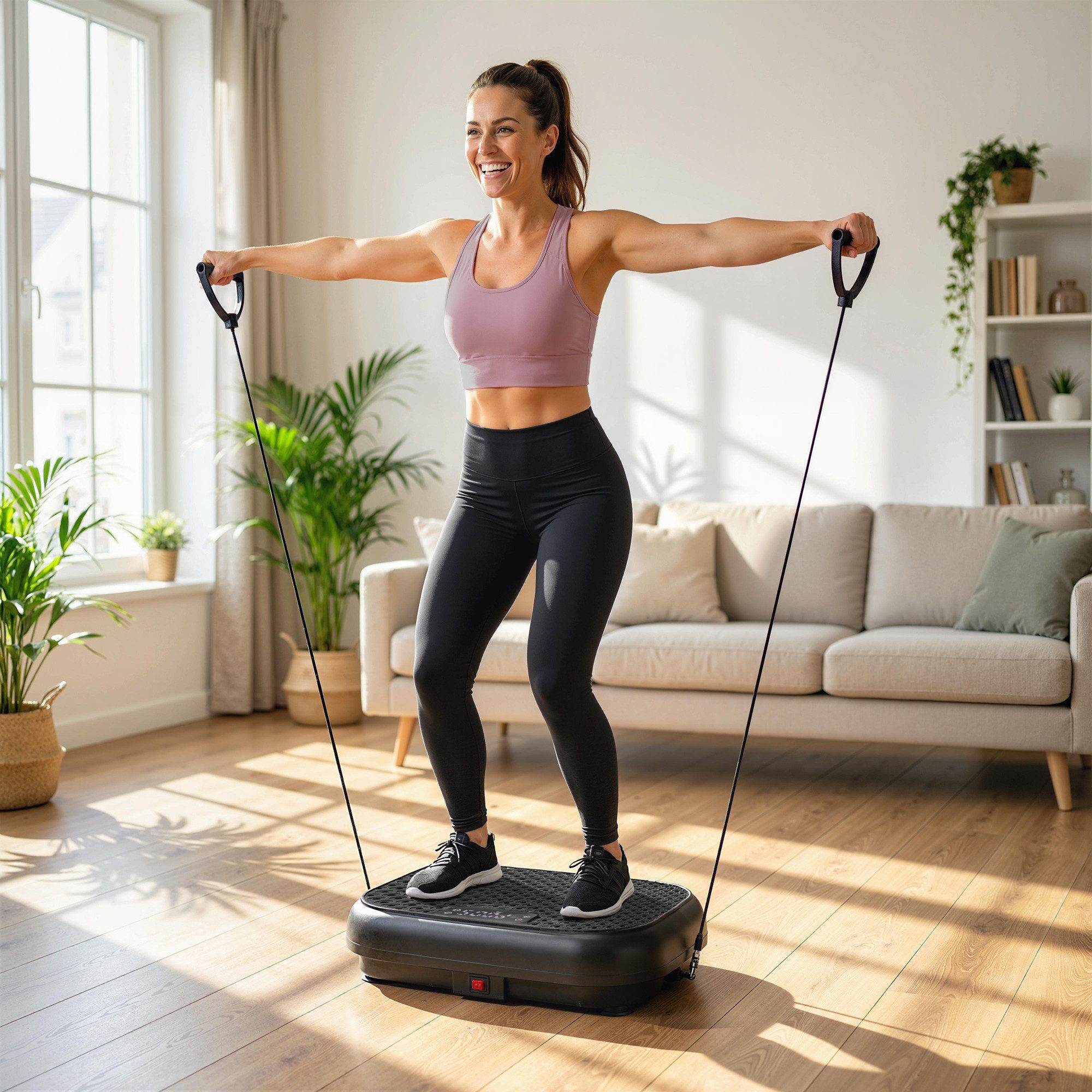 SPORTNOW Heimtrainer Vibrationsgerät bis 120 kg mit 5 Vorprogramm Vibrationstrainer (Rüttelplatte, Vibrationsplatte), für Zuhause Muskelaufbau Ganzkörpertraining Schwarz