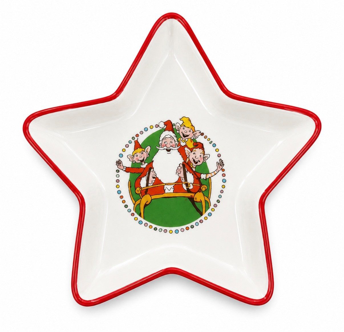 Seyila Home Servierplatte Servierteller /Plätzchenteller in Sternform aus Keramik, Weihnachtsmann & Co.Kg