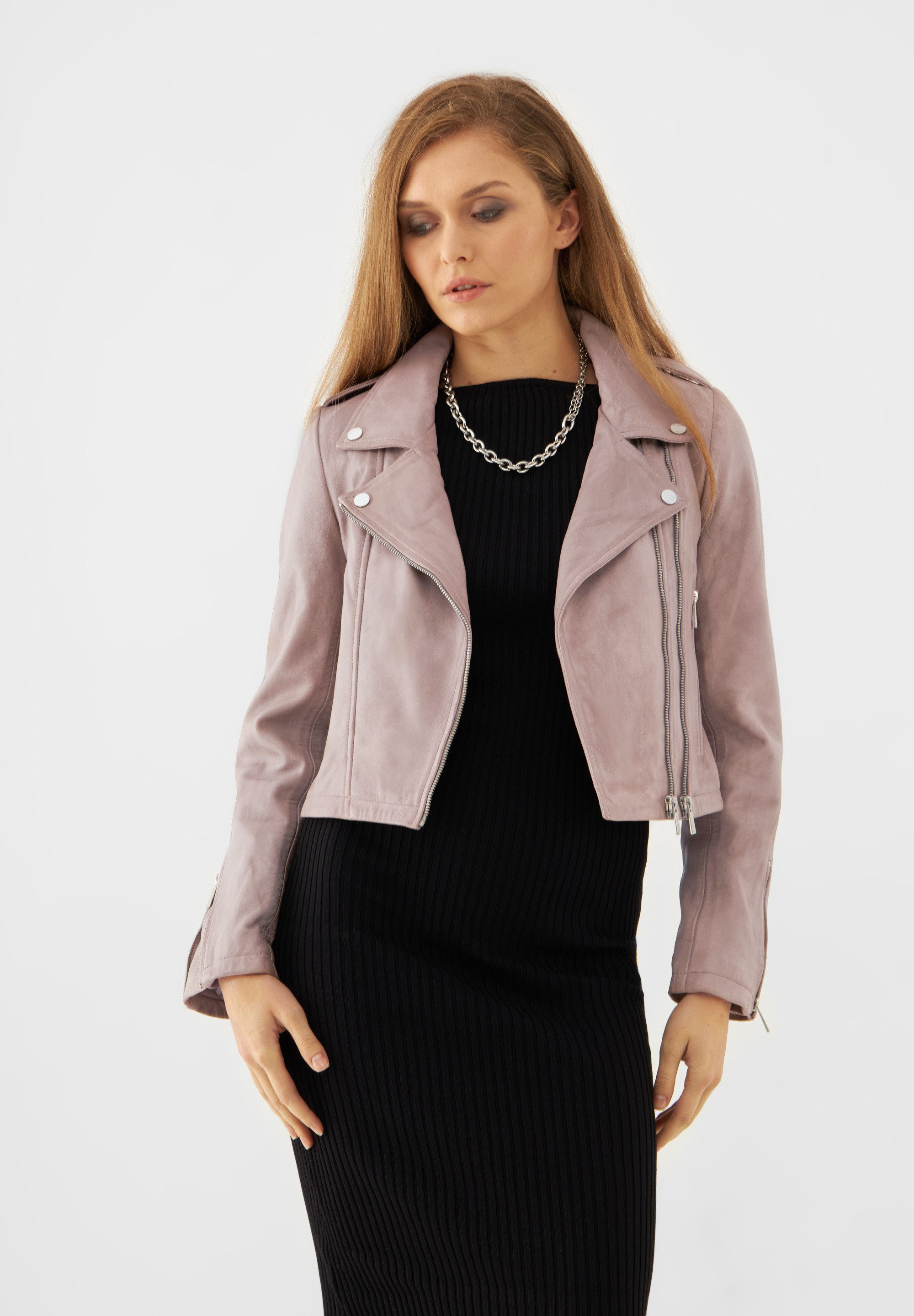 Bolongaro Trevor Lederjacke HANA BIKER Weiches Leder, gewalktes Finish, Panel-Details