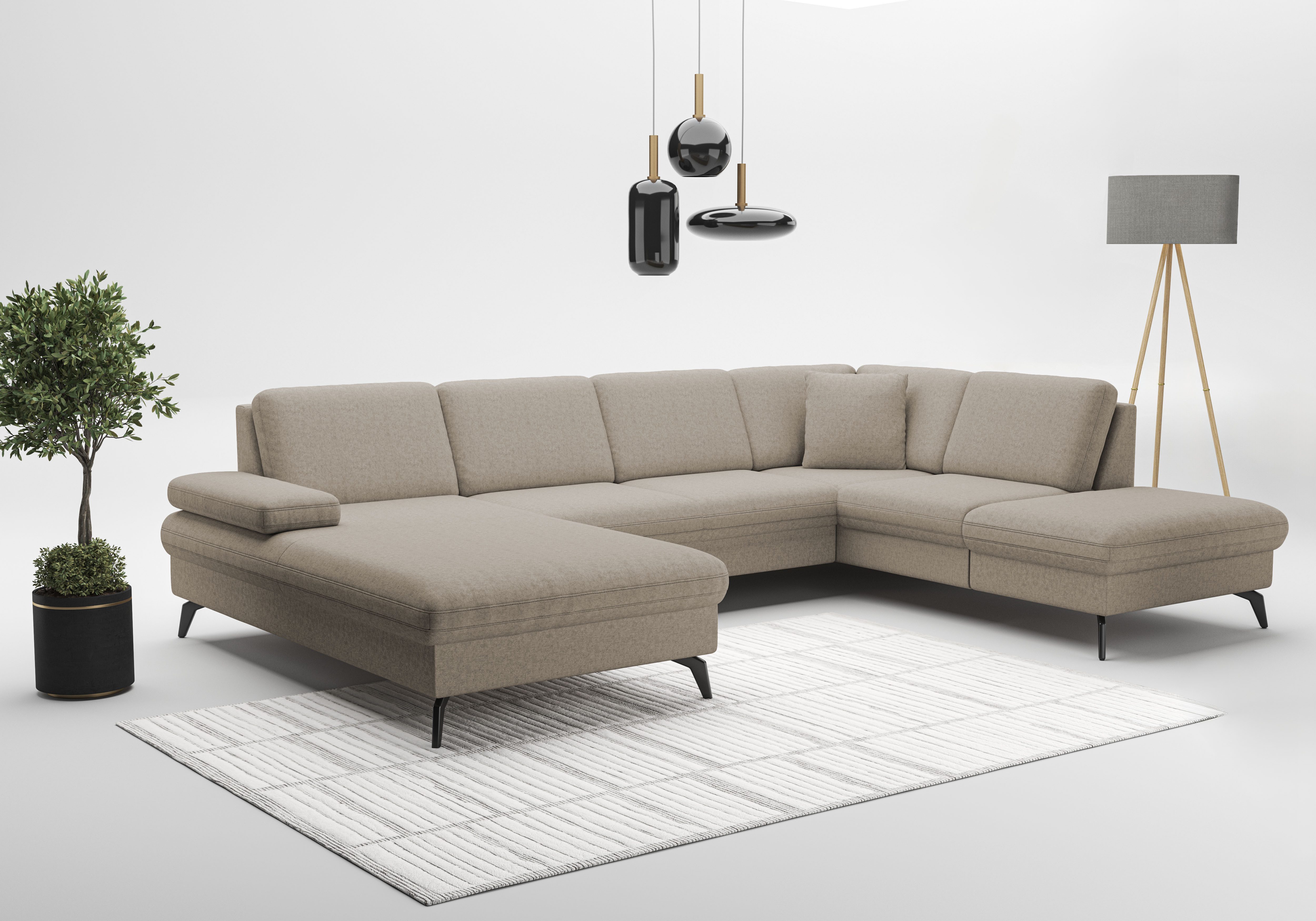 sit&more Wohnlandschaft Morris Jubi U-Form, B: 300 cm, mit Armteilfunktion & 1 Zierkissen, optional Bettfunktion