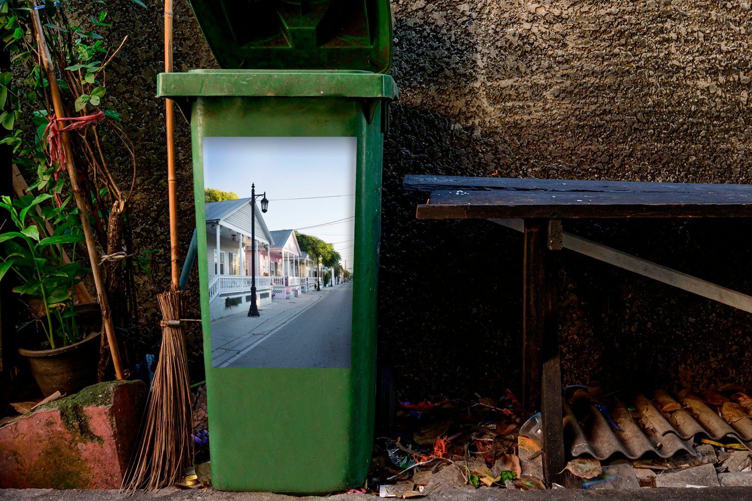 Key Abfalbehälter Mülltonne, West, (1 Häuser Wandsticker Mülleimer-aufkleber, farbiger Reihe in MuchoWow Container, Florida Sticker, St),