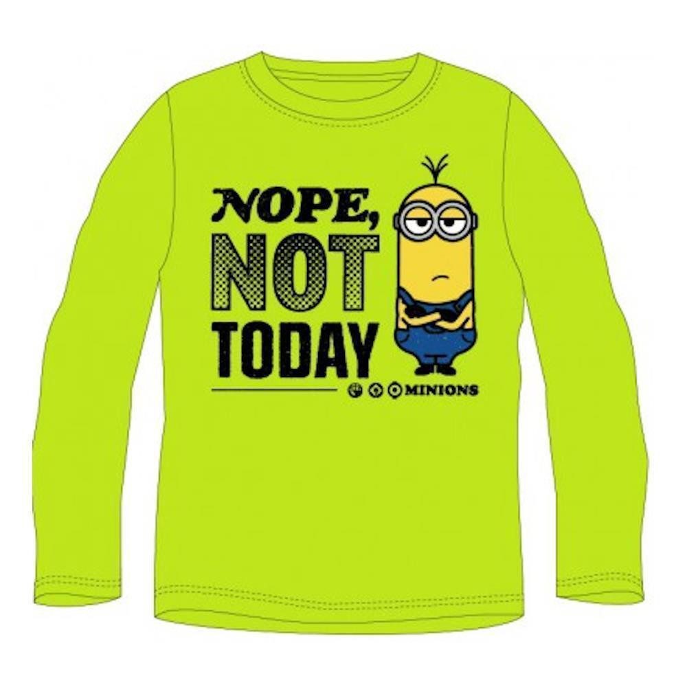 Minions T-Shirt Minions Jungen Langarm-Shirt, "Nope. Not Today", Grau & Grün, Größe