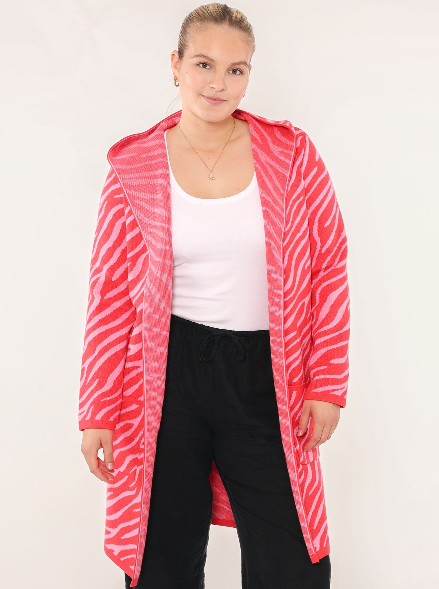 Zwillingsherz Strickjacke "Zebra" Animal-Muster, Kapuze, Langarm, günstig online kaufen