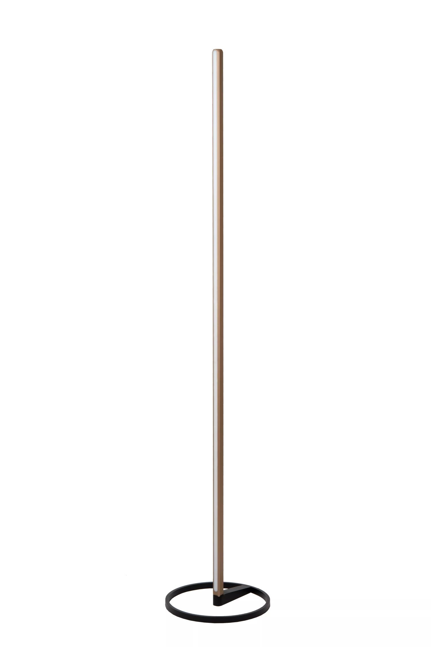 Licht-Erlebnisse Stehlampe NIXO, LED fest integriert, LED Aluminium mit Dimmer 155 cm hoch Kaffeebraun 2700-4000 K warmweiß