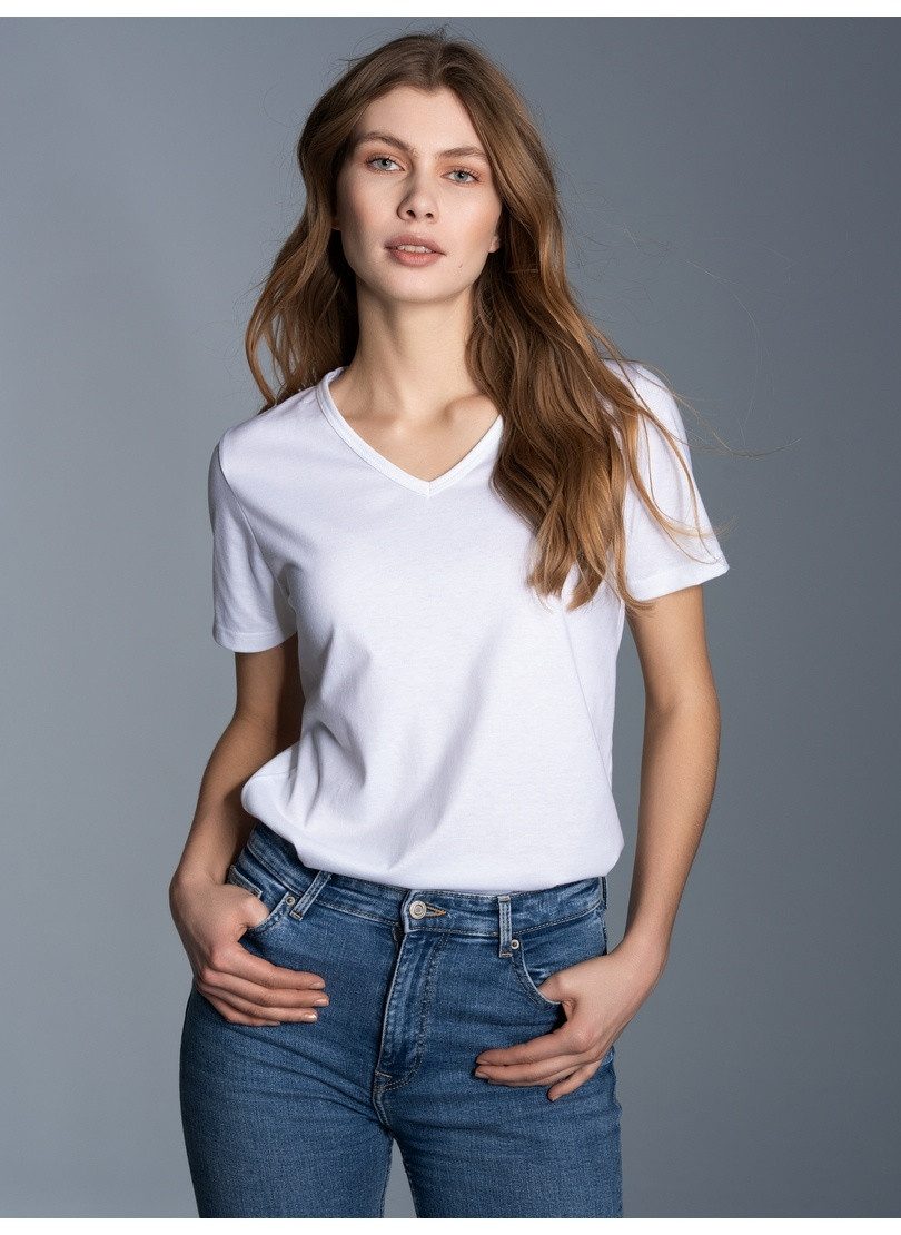 Trigema T-Shirt TRIGEMA V-Shirt Slim Fit (1-tlg)
