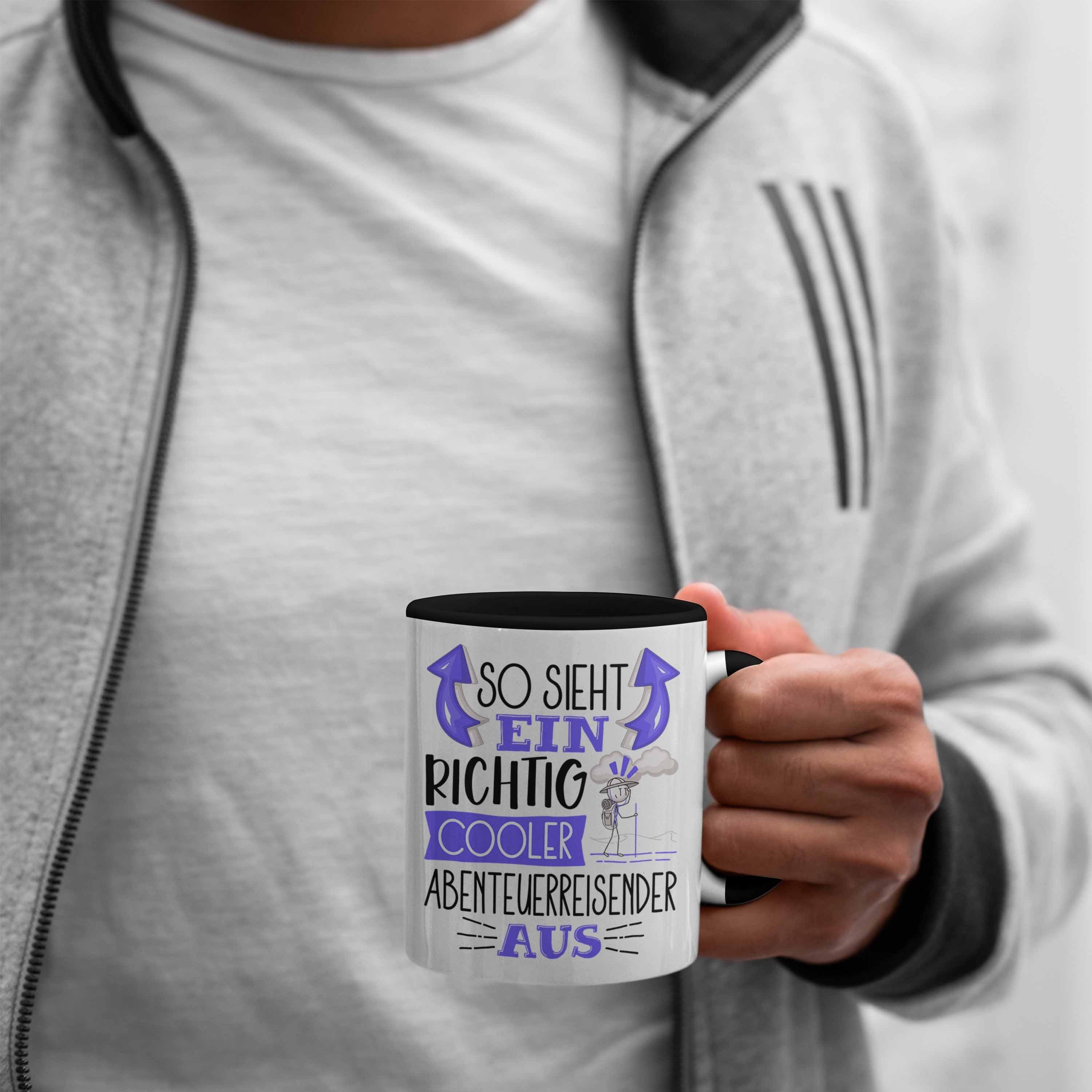 Trendation Tasse Aus So Ein Abenteuerreisender Tasse Cooler Geschenk Schwarz Sieht Richtig für