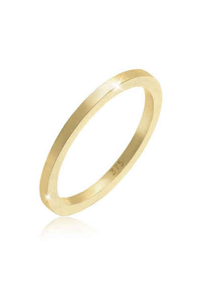 Elli Premium Fingerring Basic Ehering 375 Gelbgold, Ehering