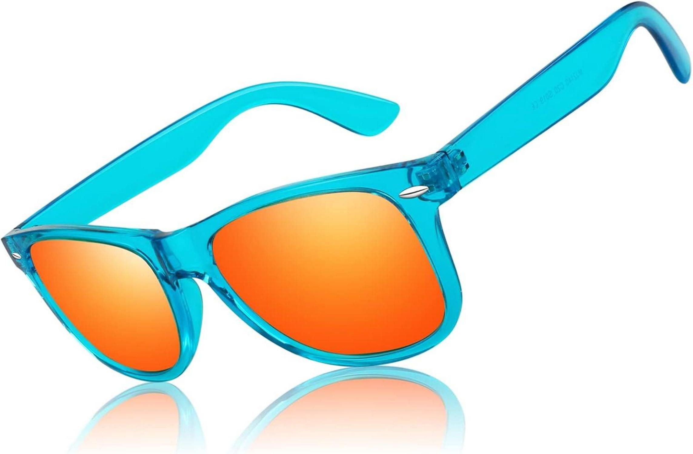 Retrosonnenbrille Sonnenbrille Polarisiert Retro Stil Rechteckig UV400 Cat 3 CE Blauer