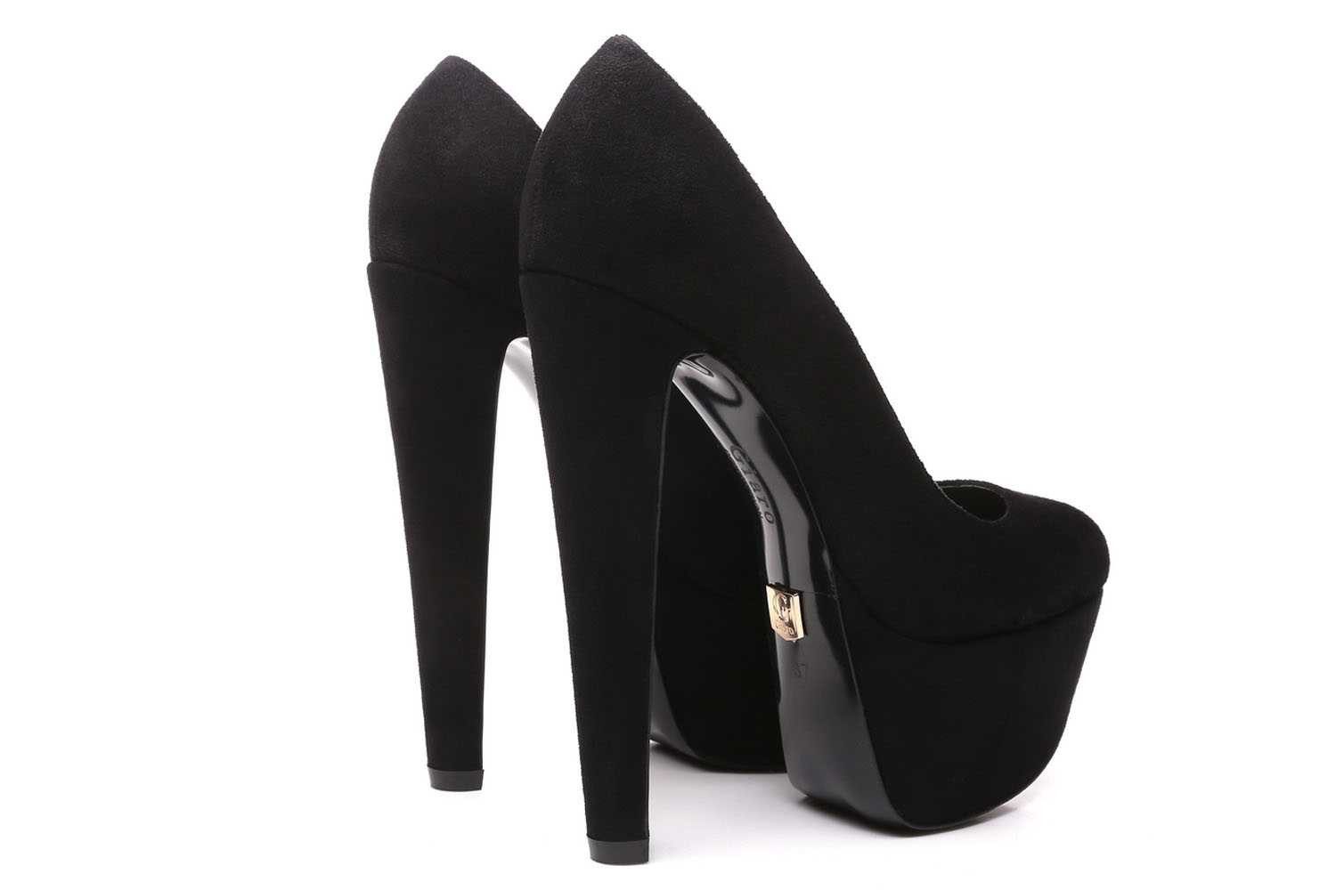 Giaro Samy Black Velour High-Heel-Pumps