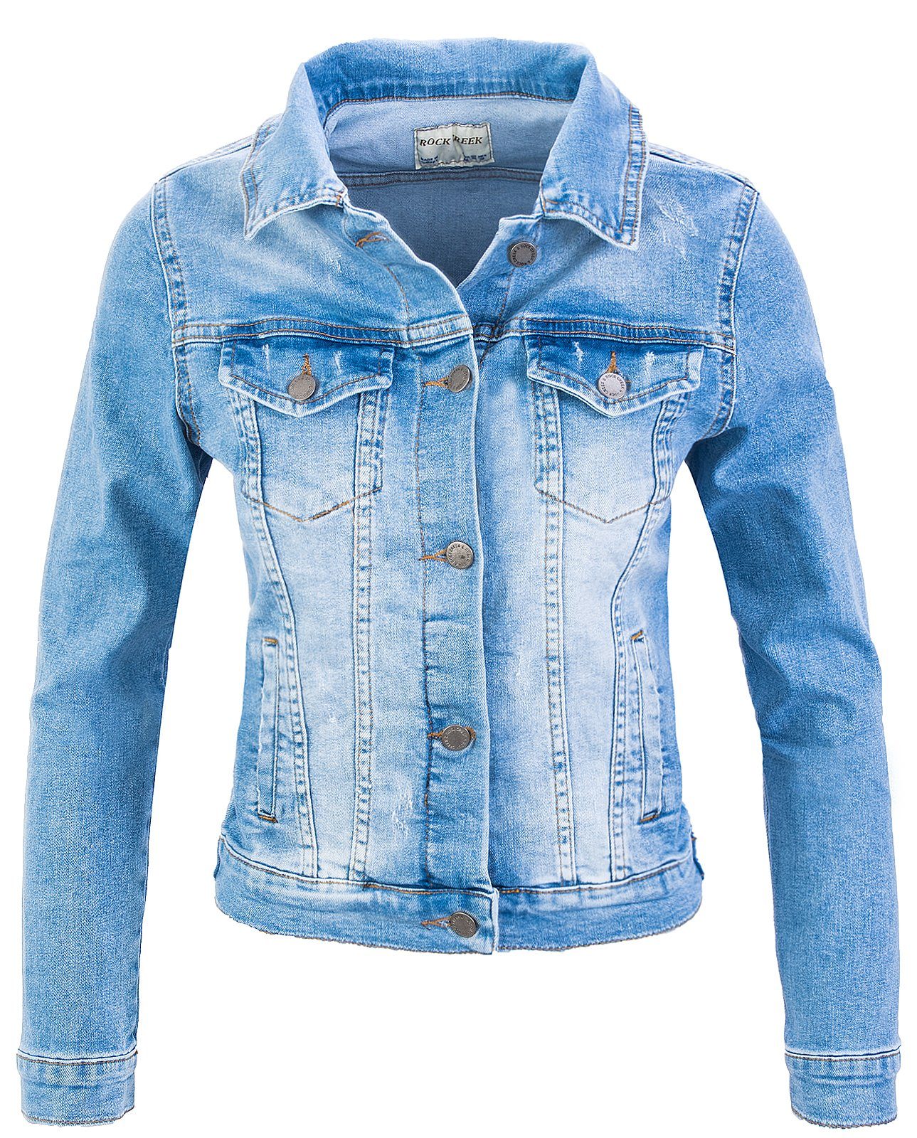 Rock Creek Jeansjacke Damen Jeansjacke Denim D-401 Himmelblau