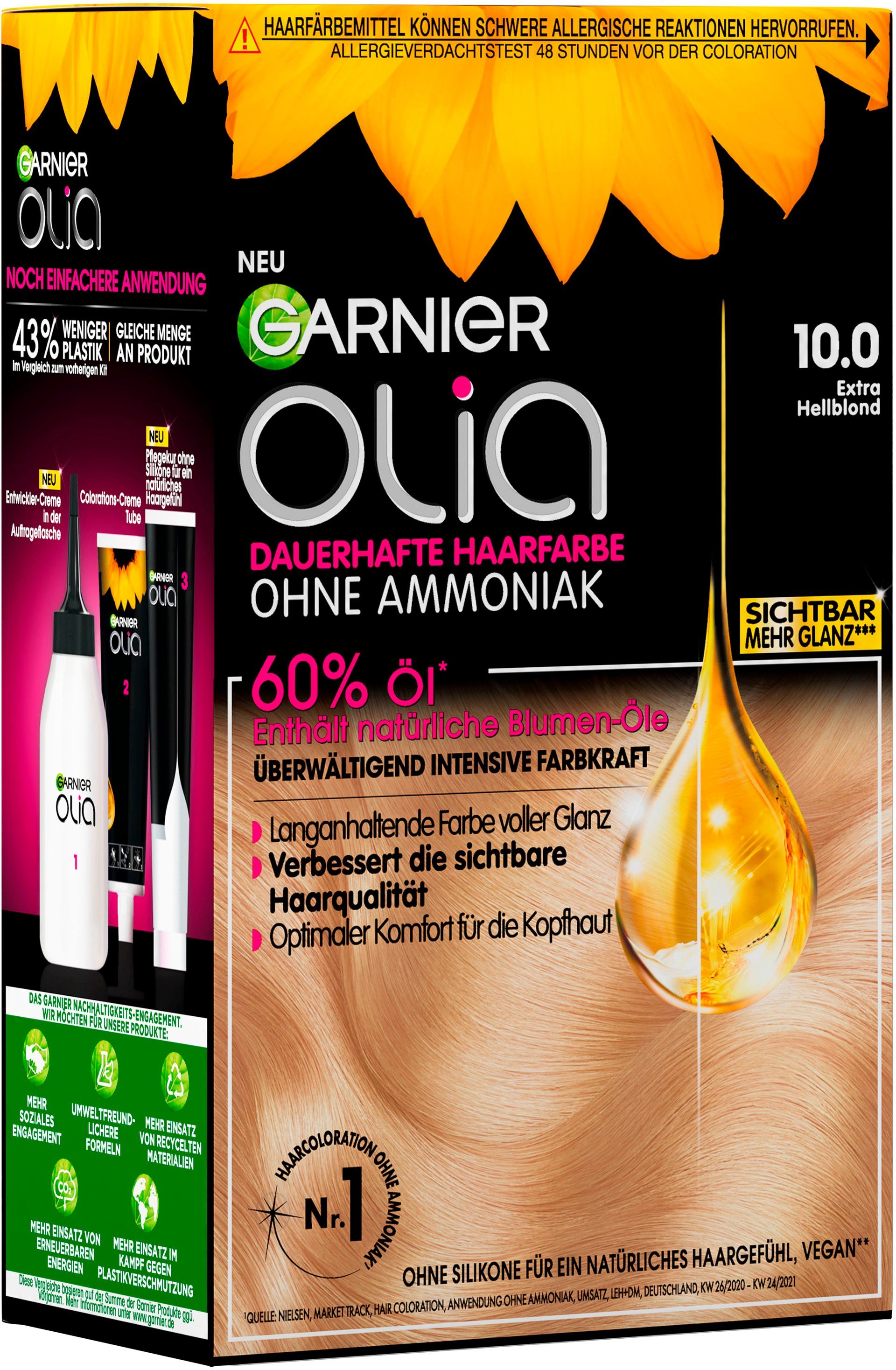 dauerhafte Haarfarbe, GARNIER Ölbasis Garnier Set, Olia 3-tlg., Coloration