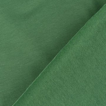 SCHÖNER LEBEN. Stoff Sweatstoff kuschelweich uni grün 1,50m Breite, allergikergeeignet