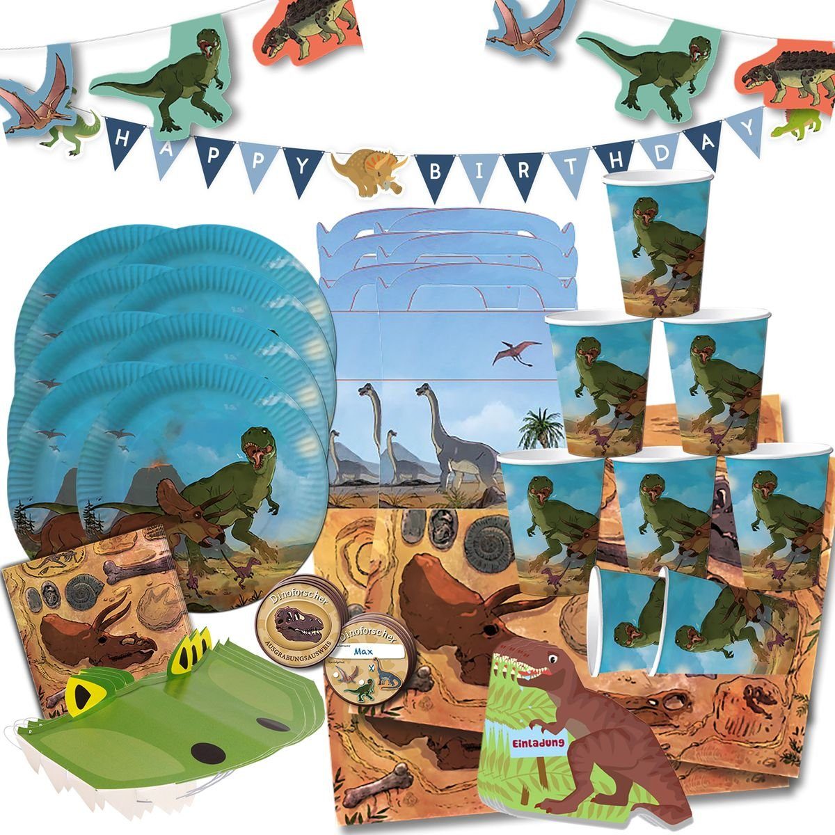 Papierdekoration XXL Deko dh Set Party Dinosaurier Kindergeburtstage T-Rex für konzept