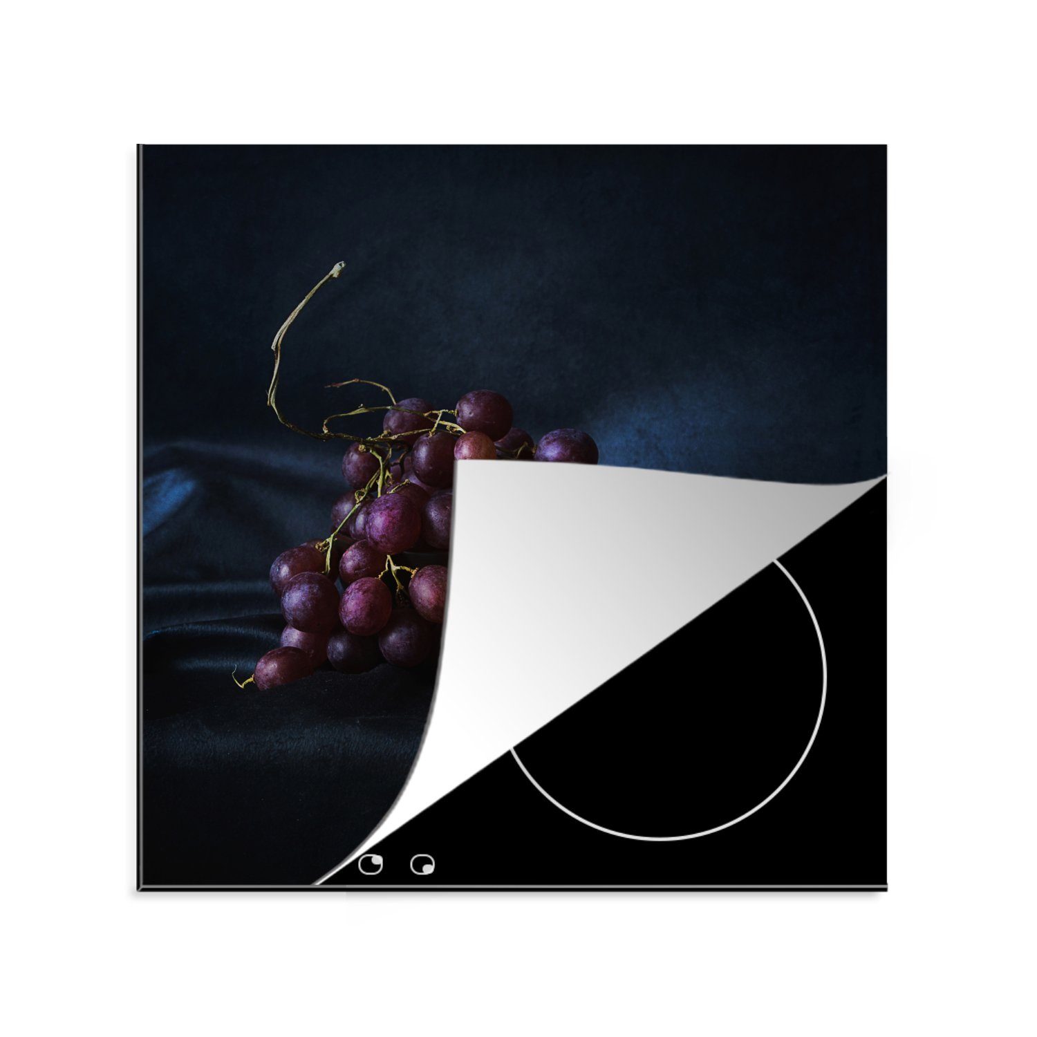 Weintrauben, Herdblende-/Abdeckplatte Frisch cm, MuchoWow Arbeitsplatte 78x78 Vinyl, (1 tlg), Ceranfeldabdeckung, für gepflückte küche