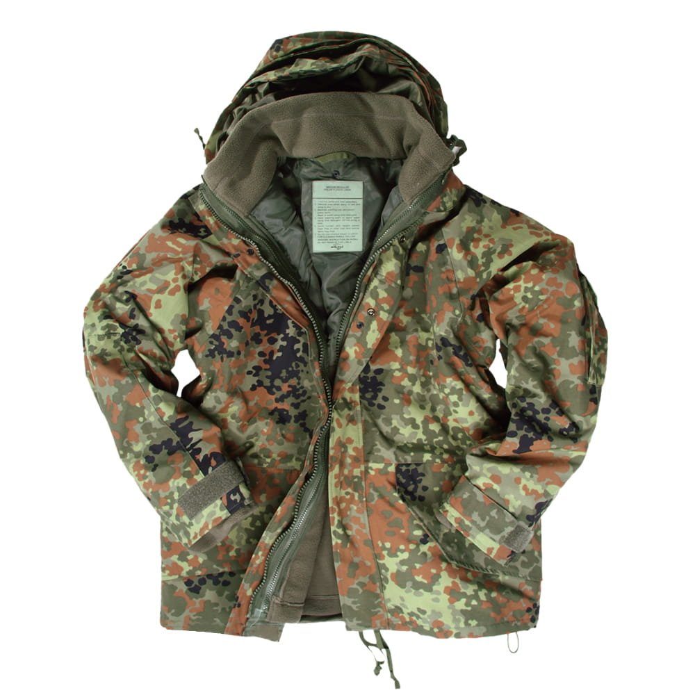Mil-Tec Parka Militär Nässeschutz Jacke mit Fleecejacke Wasserabweisend günstig online kaufen