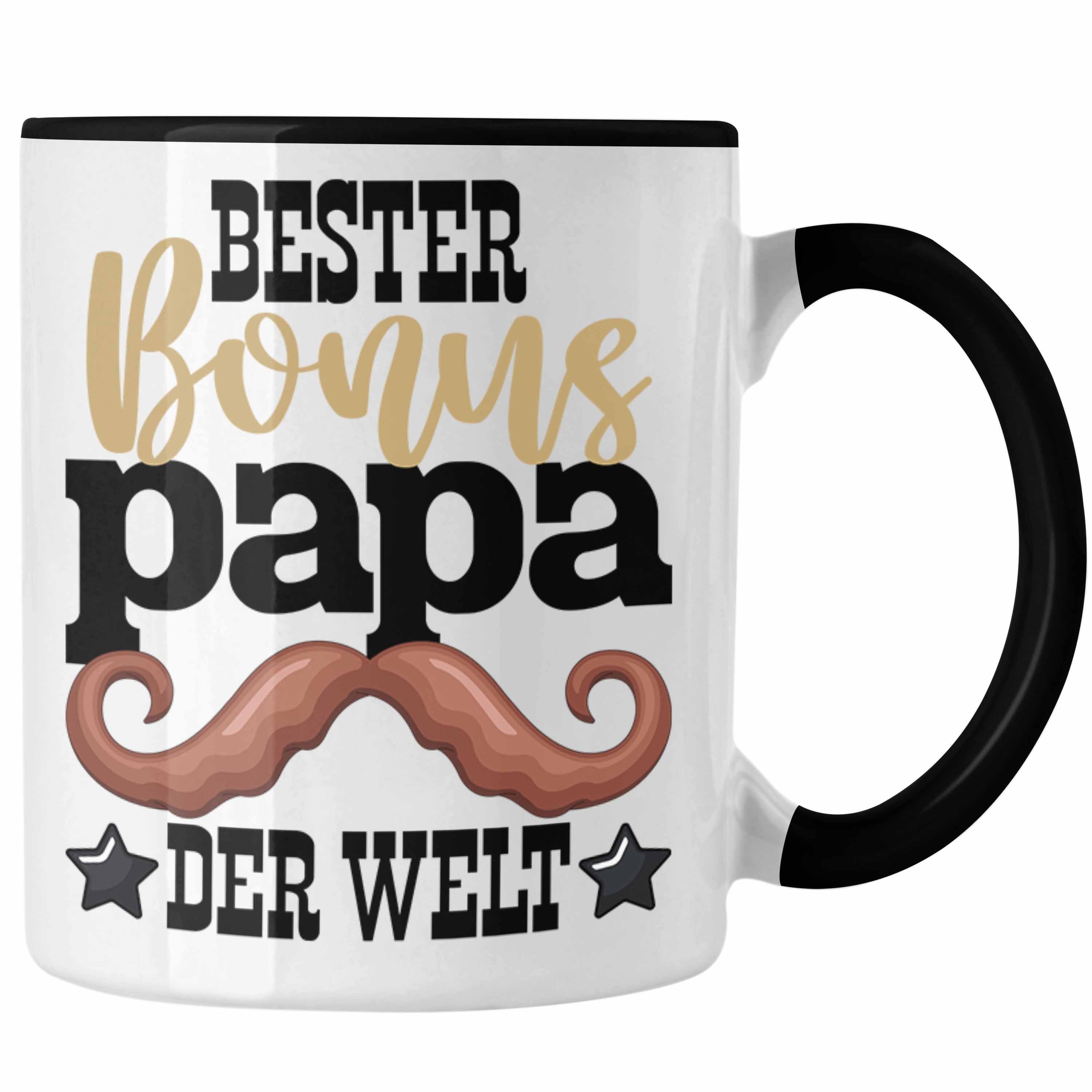 Trendation Tasse Stiefvater Papa Bester Der Geschenk Stiefvater Vater Tasse Bonus Welt Schwarz