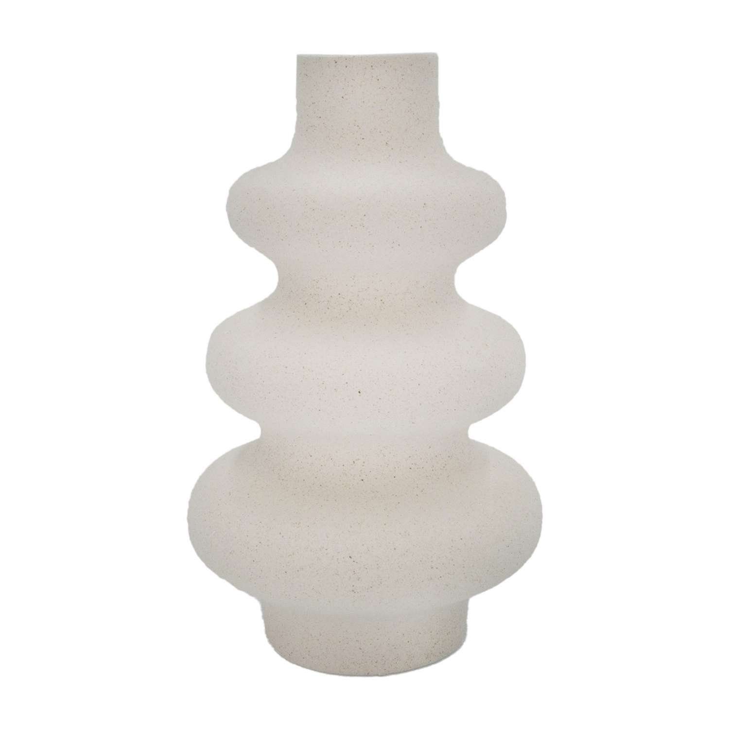 Intirilife Dekovase, Keramik Vase in Creme Weiß - 13 x 21.8 cm