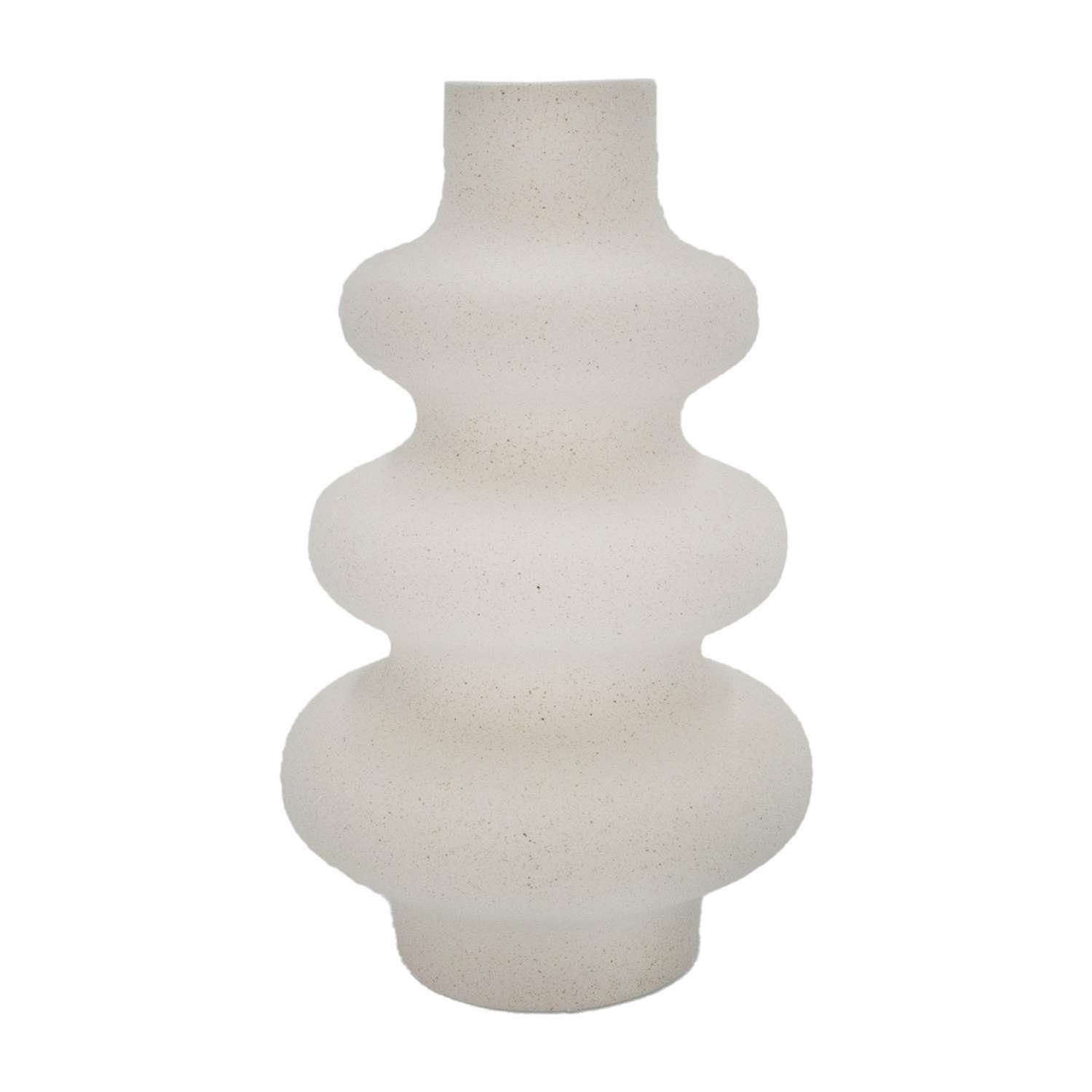 Intirilife Dekovase (1 St), Keramik Vase in Creme Weiß - 13 x 21.8 cm