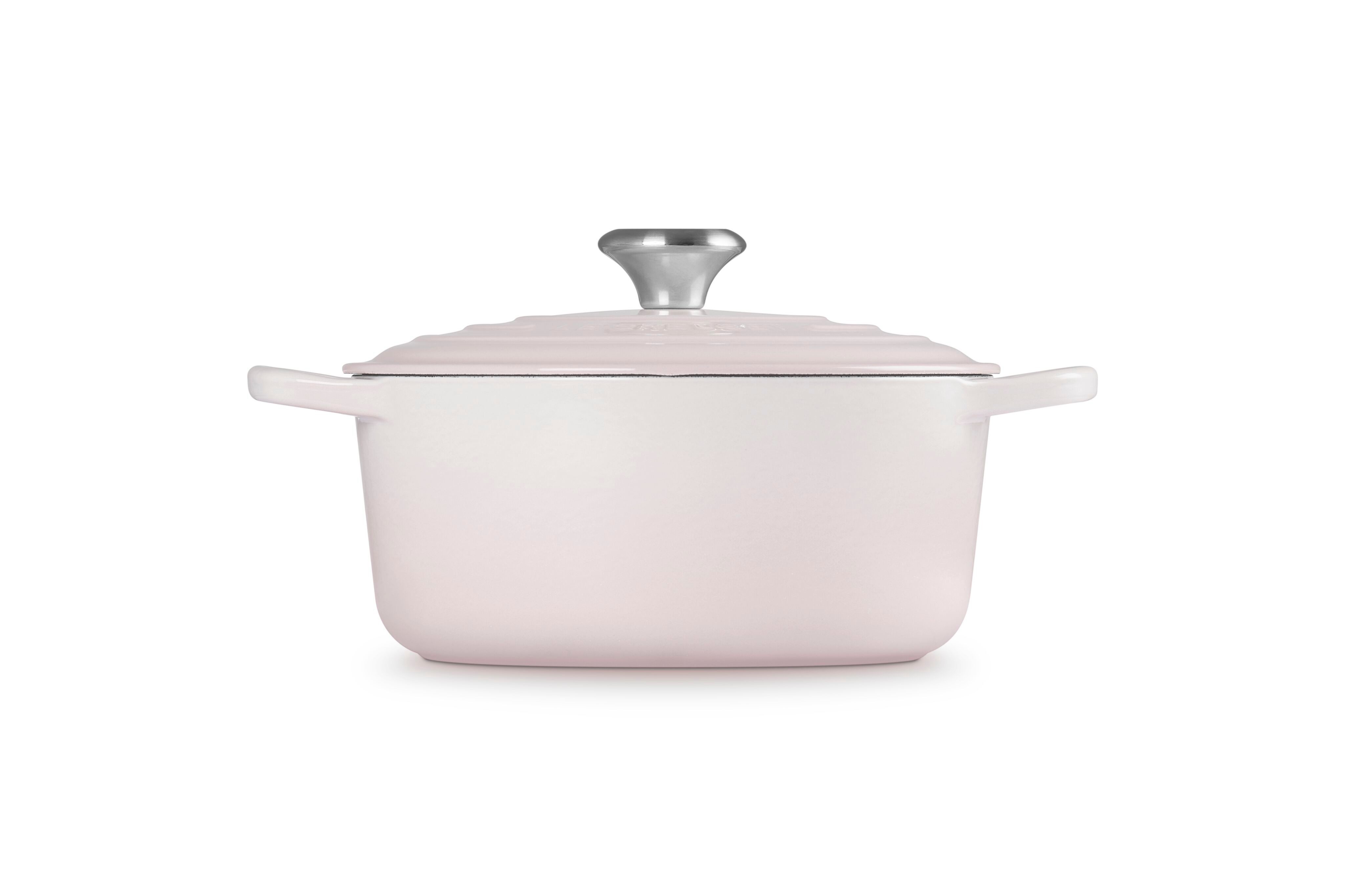 LE CREUSET Bräter Signature Gusseisen-Bräter, Gusseisen, Rund, Ø 24 cm, 3,5 l, 4,31 kg, Shell Pink, 21177247774430