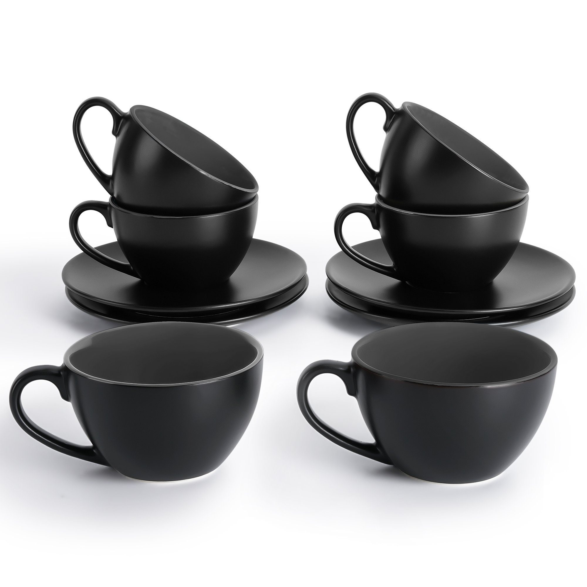MiaMio Cappuccinotasse 6 x 175ml Cappuccino Tassen / Cappuccinotassen Set Innen Farbig