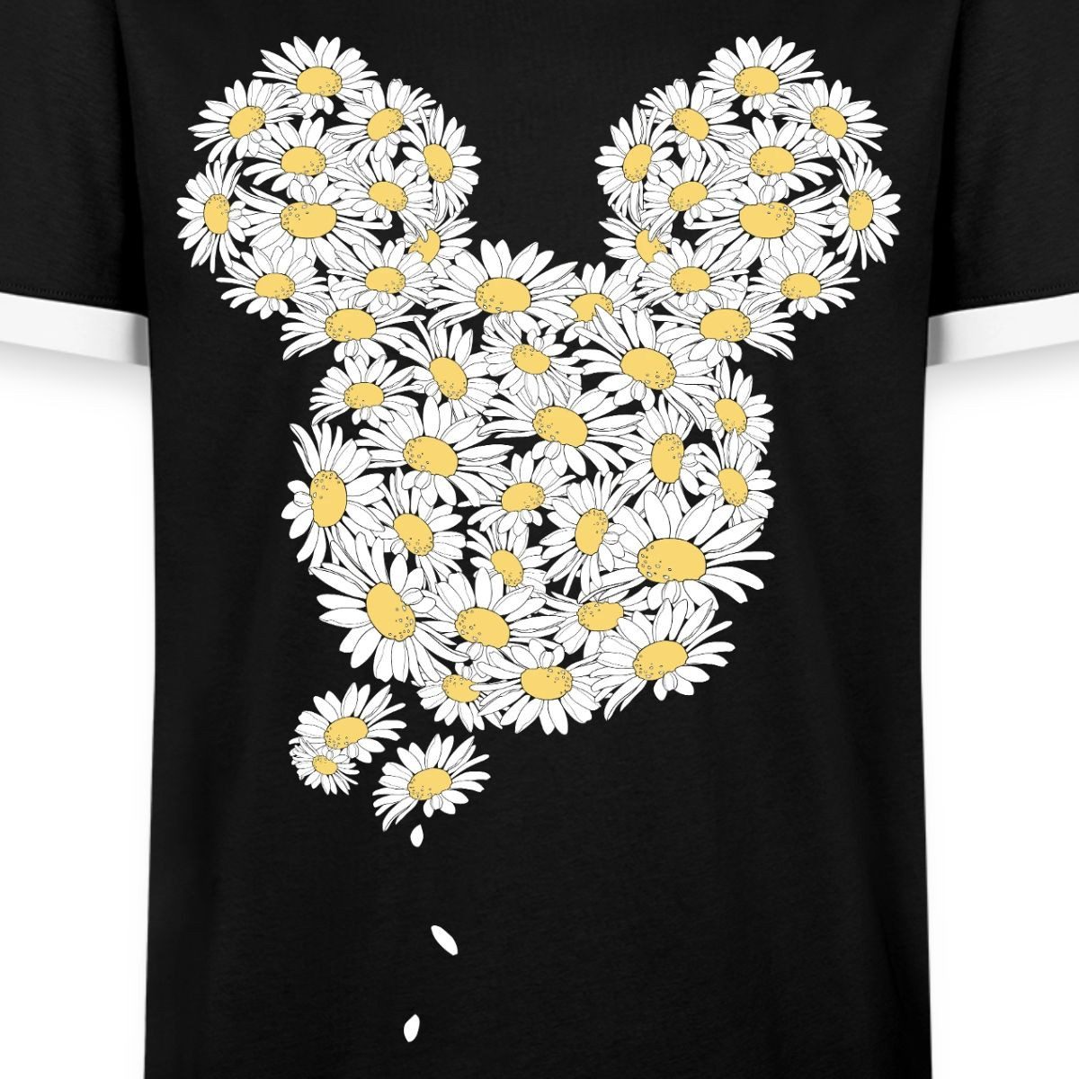 Spreadshirt T-Shirt Mickey & Minnie Mickey Mouse Gänseblümchen Männer Kontrast T-Shirt (1-tlg)