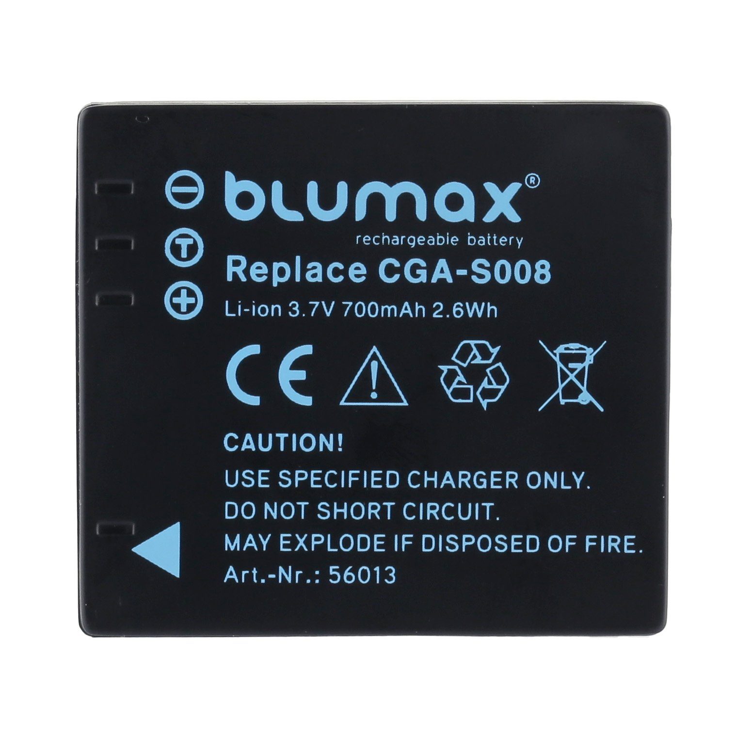 Blumax DMW-BCE10E CGA Kamera-Akku -S008 2x mAh S008E 700 DMW-BCE10