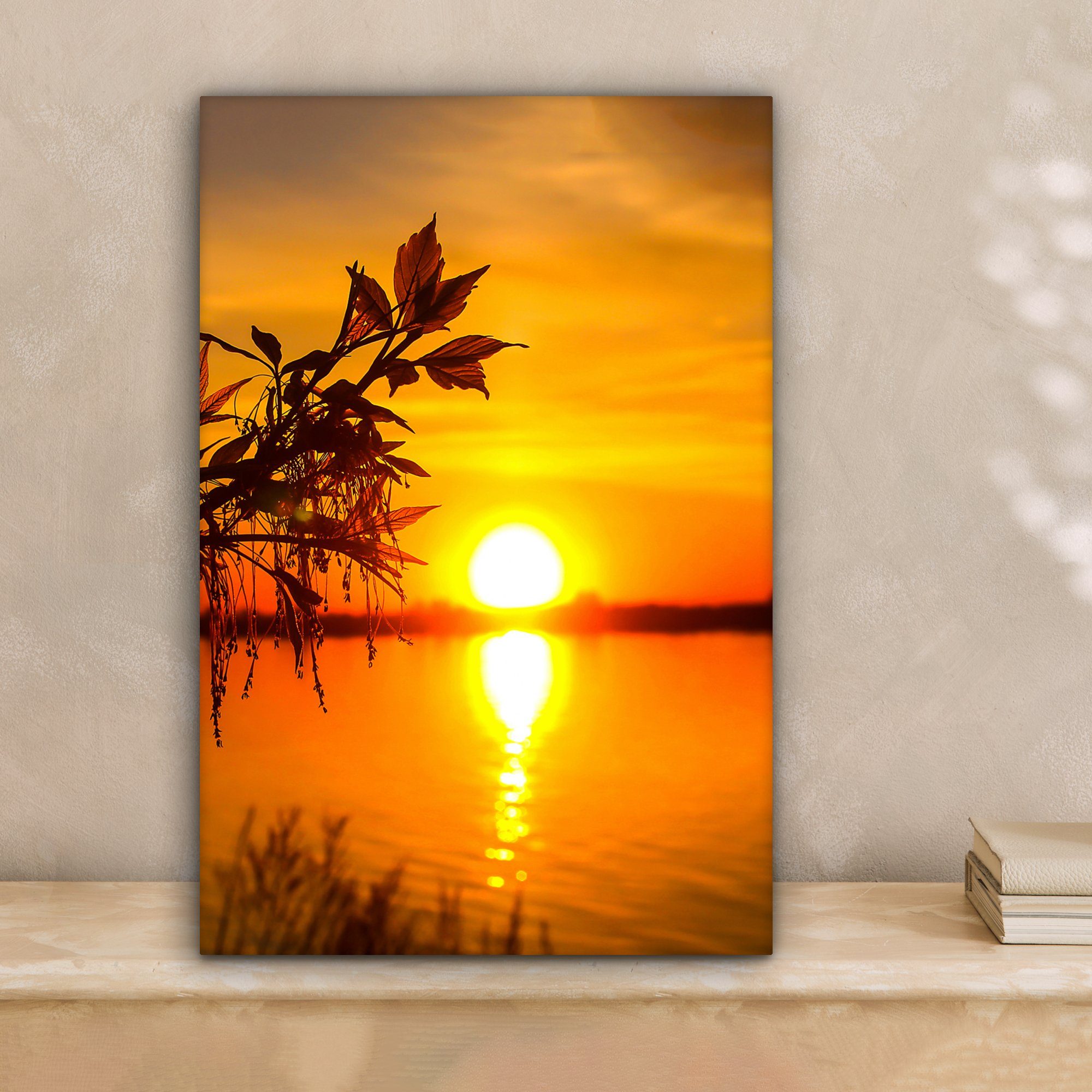OneMillionCanvasses® Leinwandbild Sonnenuntergang - Wasser - günstig online kaufen