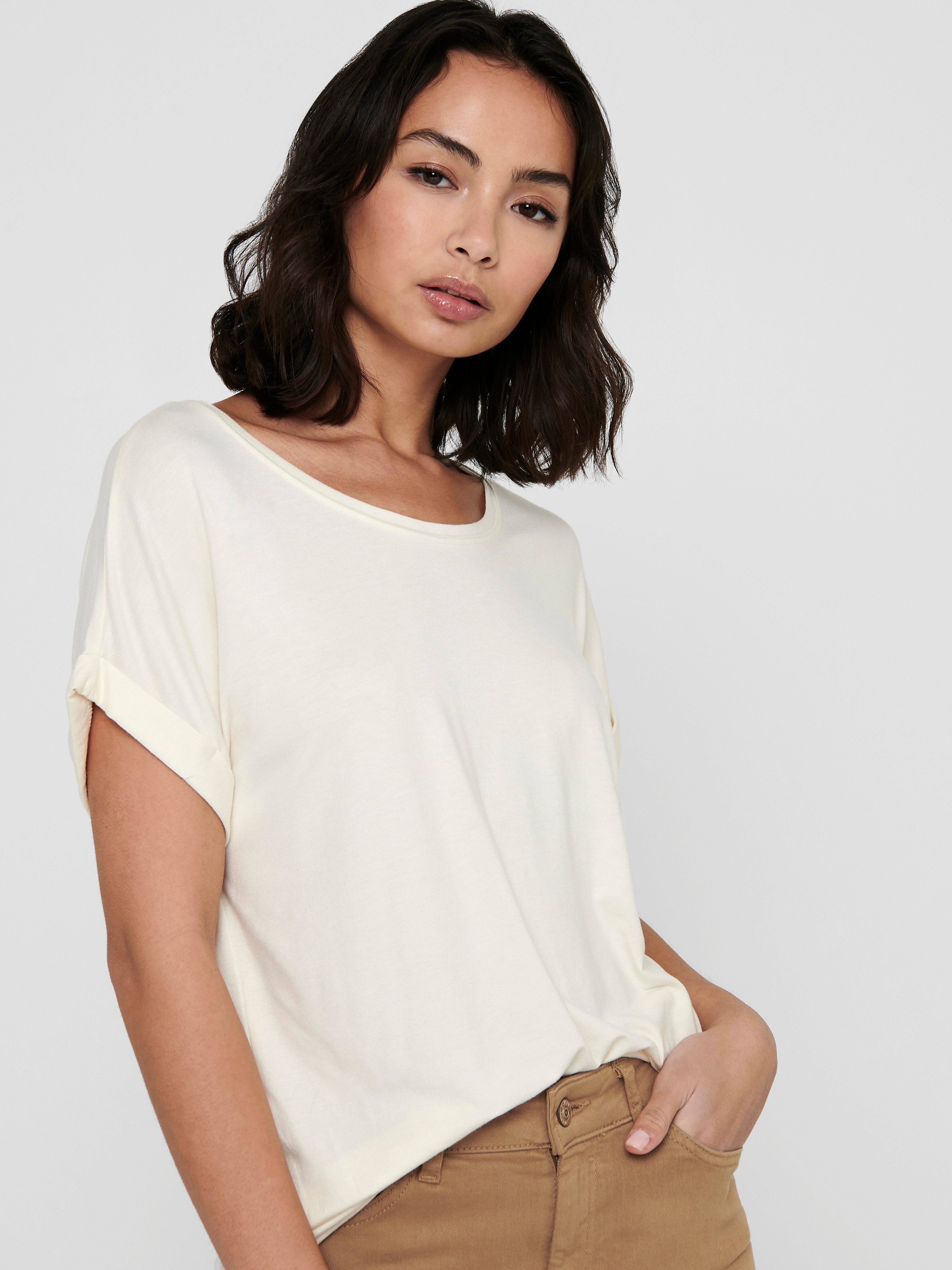 ONLY T-Shirt ONLMOSTER – Kurzarmshirt mit Aufschlag und klassischem Look Viskosemischung, regular fit