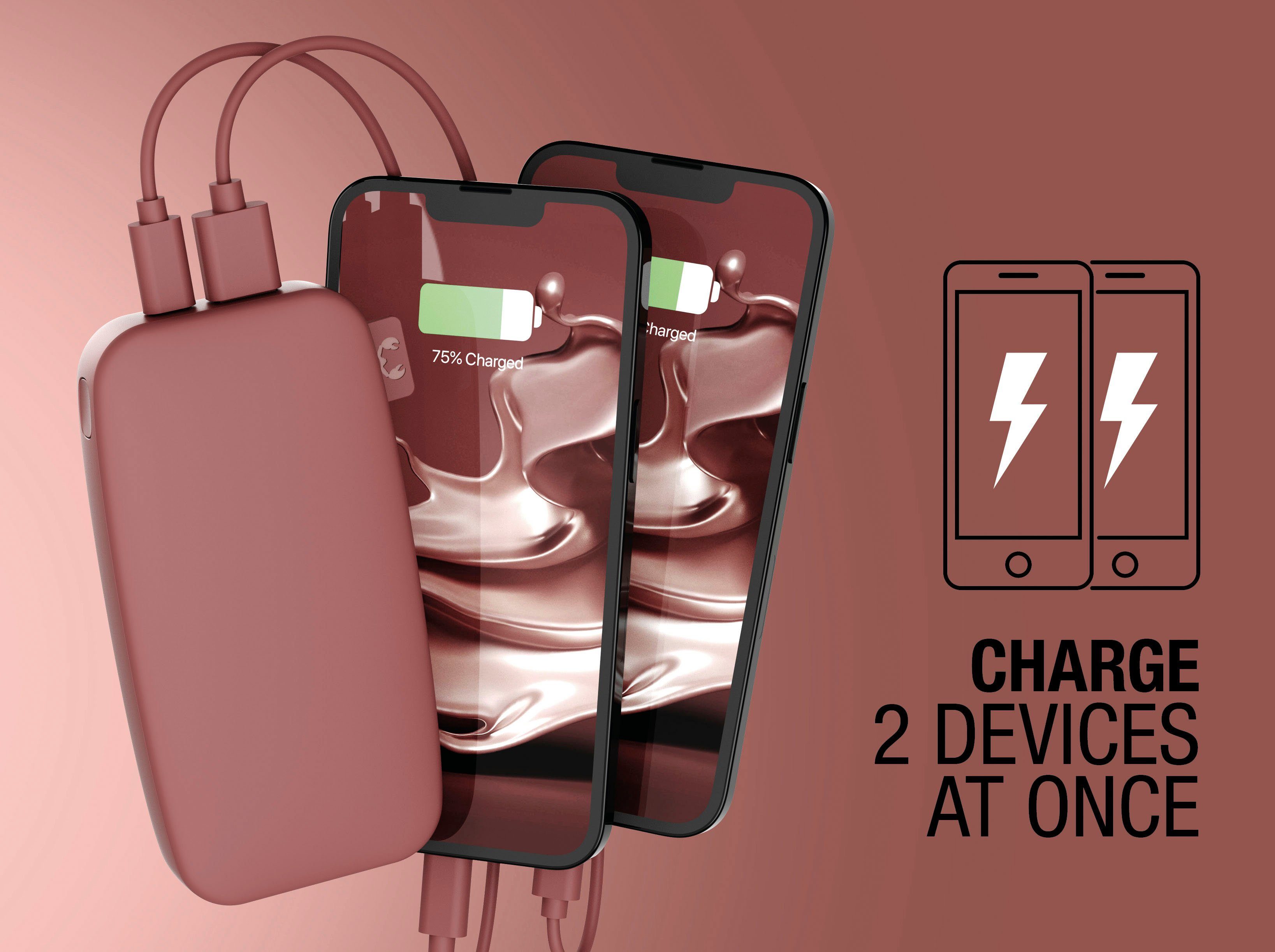 Fresh´n Rebel Power Pack Powerbank rot Ultra PD Charge & USB-C, 12000mAh Fast 20W mit