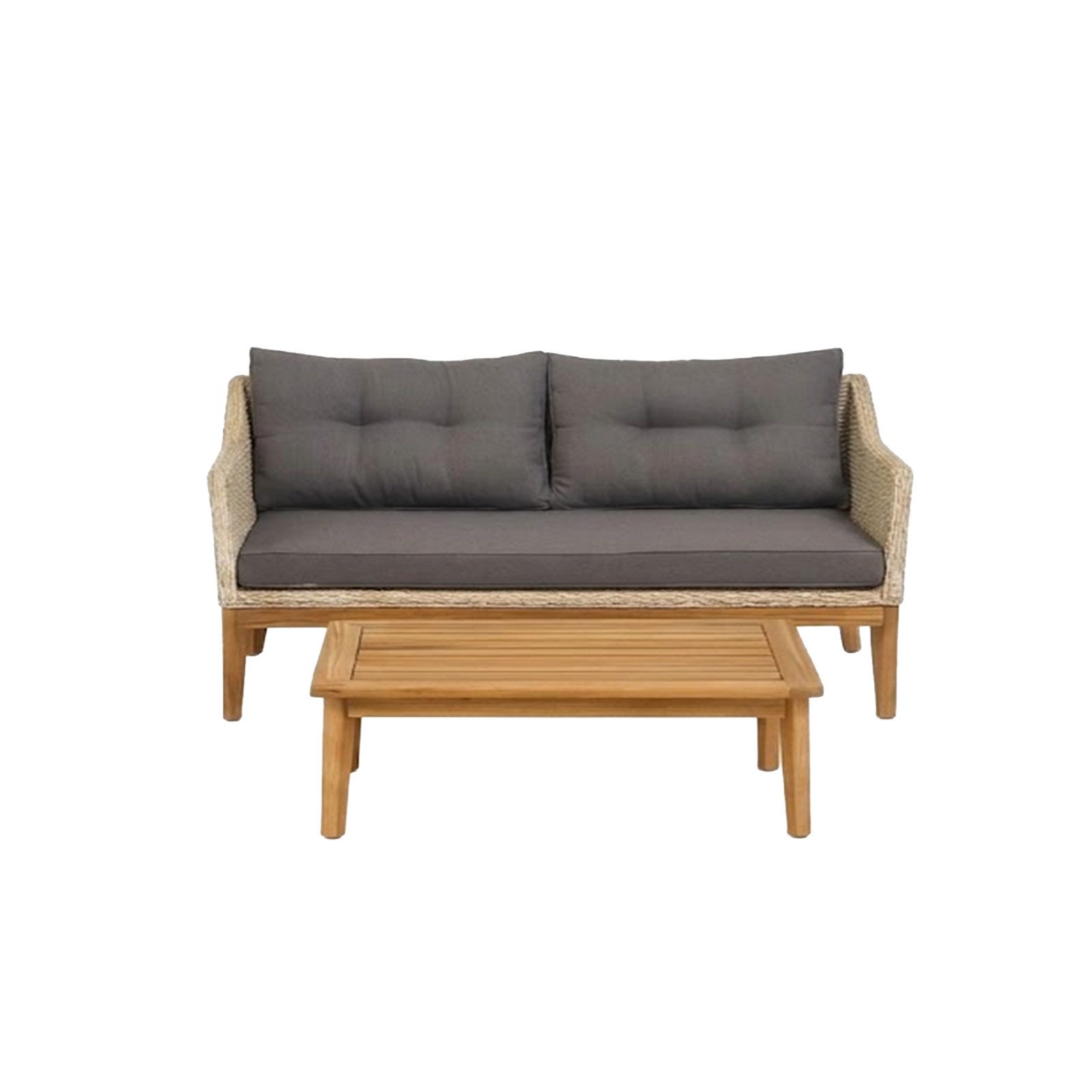 Endorphin Gartenlounge-Set Larissa Lounge-Set 2 tlg. 1 Sofa 1 Tisch Polyrattan Akazie im teakholz, (2-tlg)
