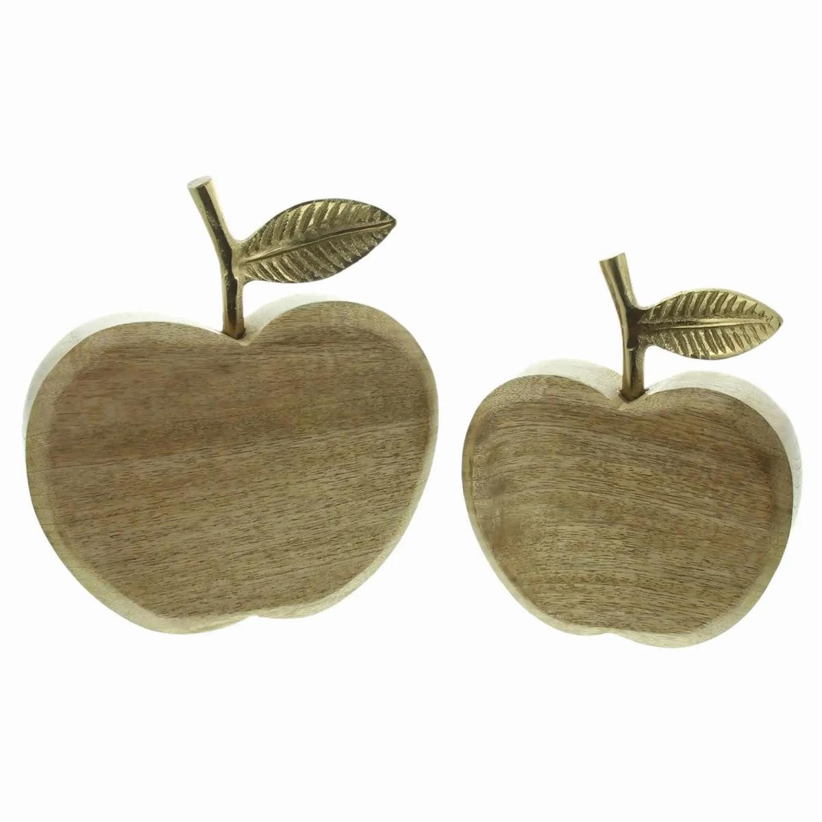 Dekoleidenschaft Dekoobjekt Apfel "Goldy" Äpfel aus Mango Holz, natur / gold, Dekofiguren Dekoobst (im Set), Holzdeko