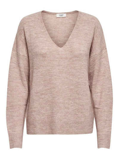 JACQUELINE de YONG Strickpullover Fein Strickpullover Pullover V-Neck JDYELANORA Longsleeve Sweater (1-tlg) 3376 in Rosa