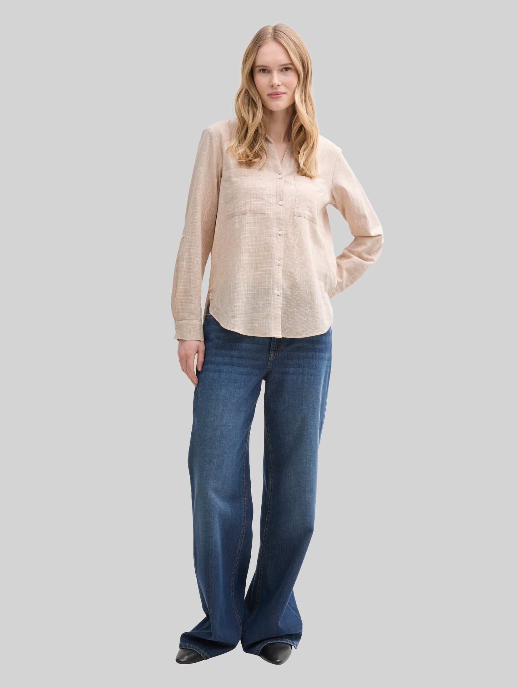 TOM TAILOR Langarmbluse Blusen & Shirts Bluse mit Brusttaschen