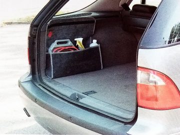 All Ride Kofferraummatte KOFFERRAUMTASCHE 50x24x15cm Filz Grau 17L Kofferraum Organizer 35, für Werkzeug rutchfest Autotasche Werkzeugtasche Klett Tasche Auto PKW