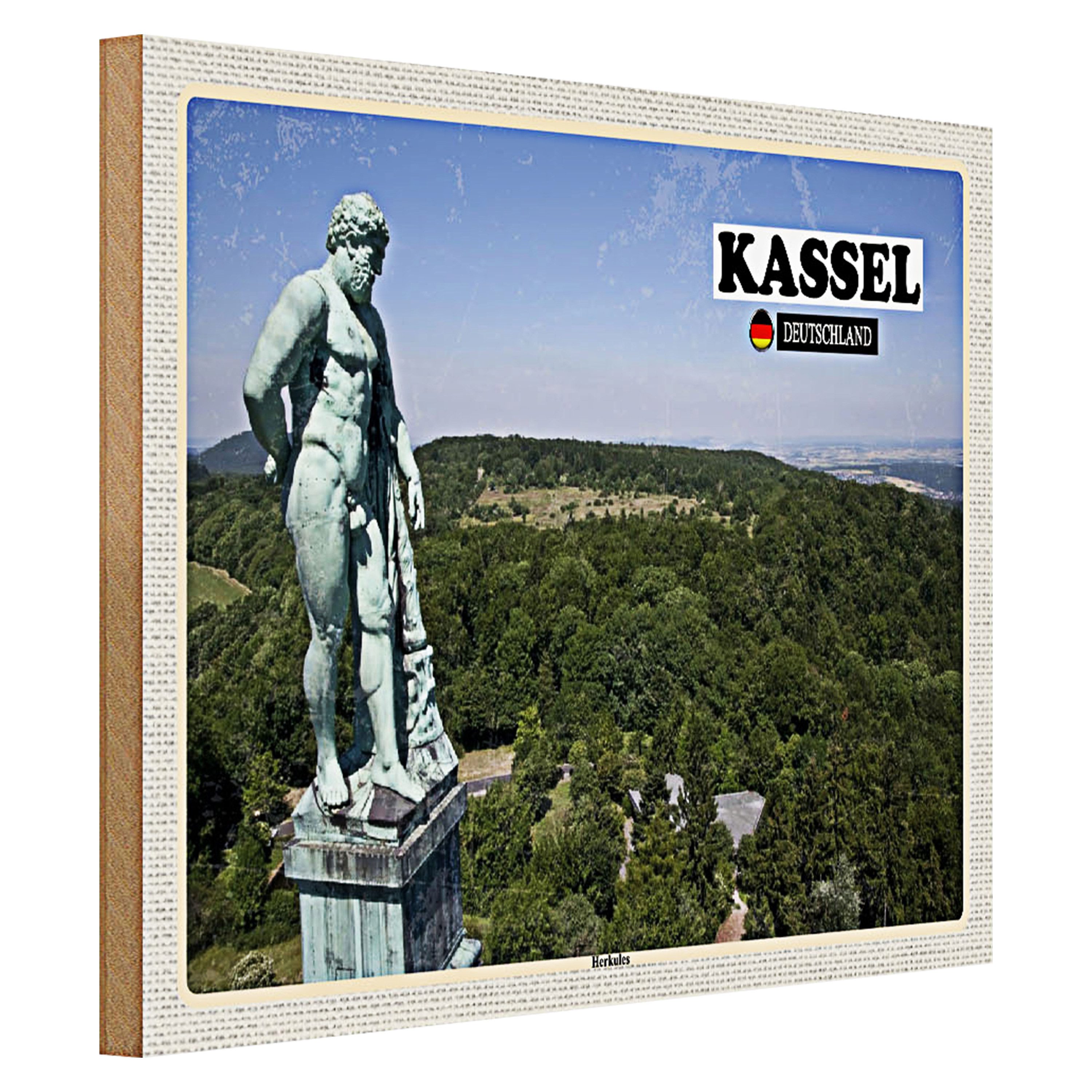 Roomando Holzbild Städte Kassel Herkules Skulptur 40x30cm