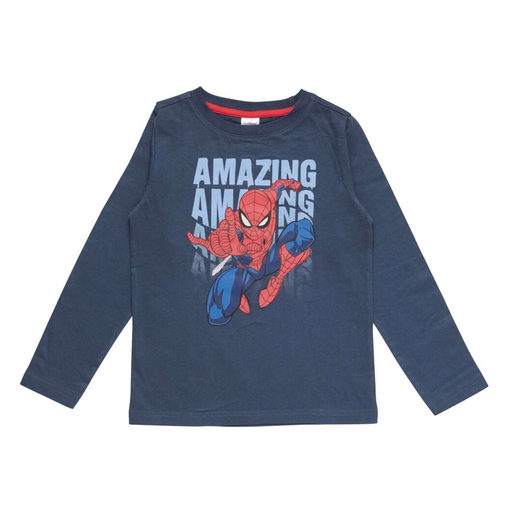 MARVEL Sweatshirt Spider Man Kinder Baumwollshirt blau Langarmshirt Freizeit Oberteil (Packung)