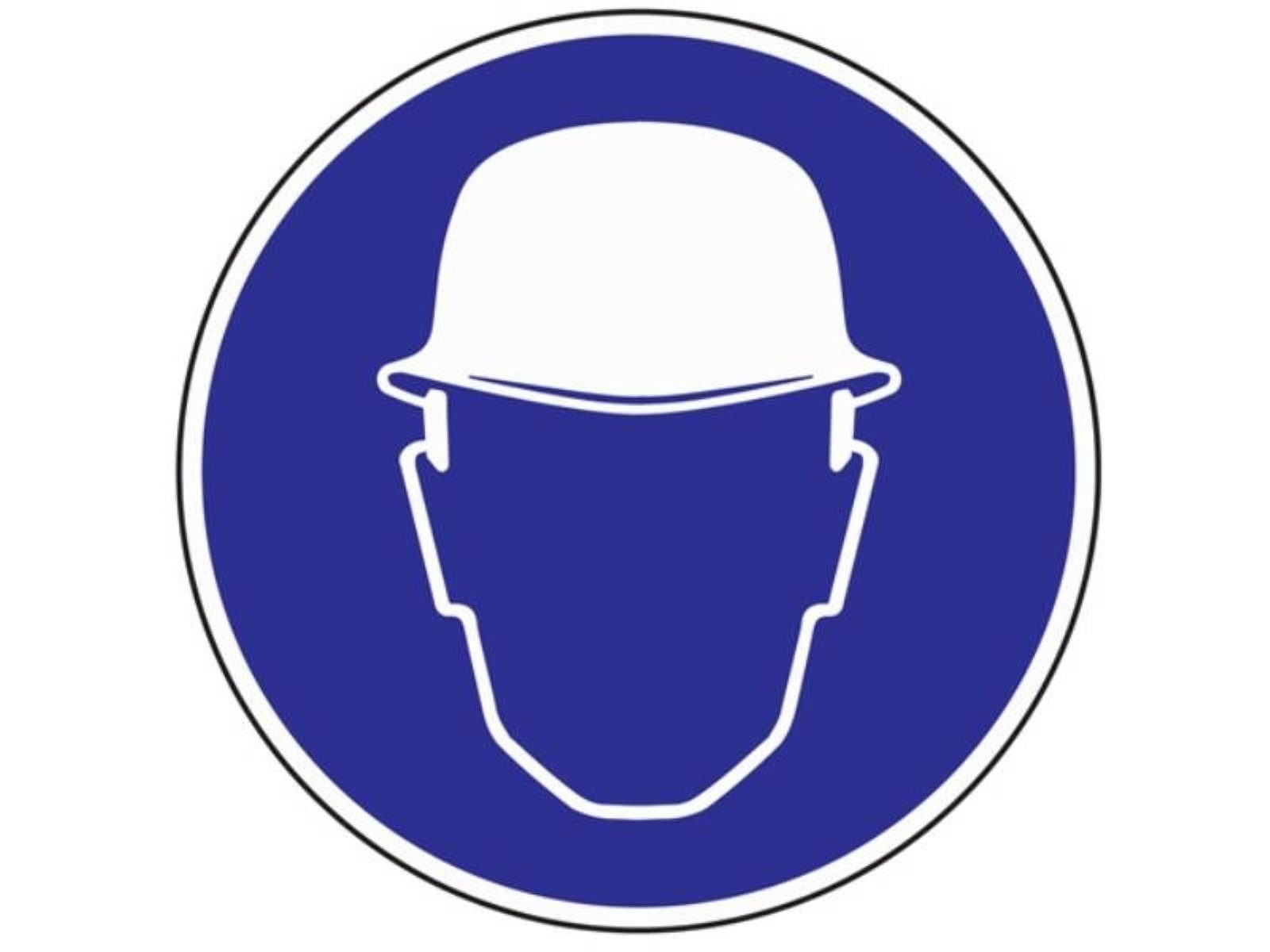 PROMAT Kopfschutz Gebotszeichen Kopfschutz benutzen D.200mm Kunststoffschild blau/weiß