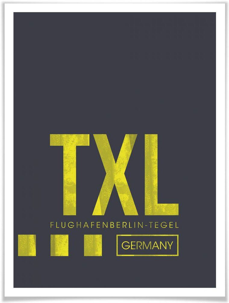 Wall-Art Poster Wandbild TXL Bild, Wandbild, Flughafen Poster, Berlin, St), Wandposter Flughafen (1