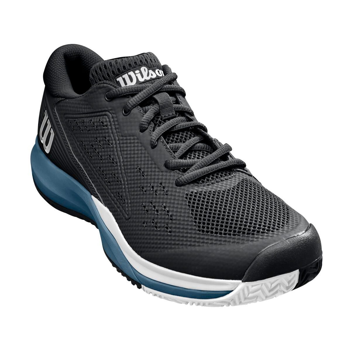 Rush Pro Ace Clay/Sandplatz (2E/weit) schwarz/blau Herren Tennisschuh