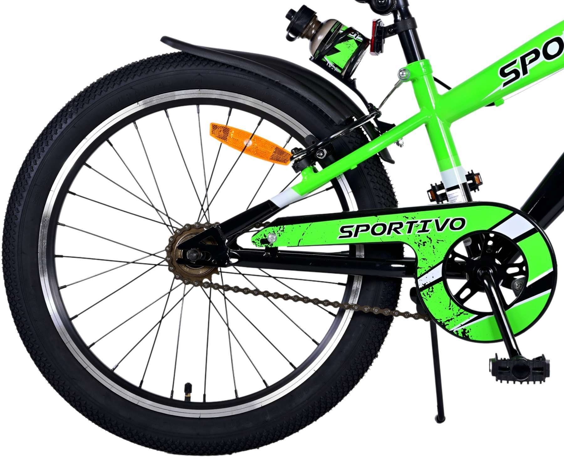 Volare Kinderfahrrad Sportivo - Jungen - 20 Zoll - blau oder grün - bis 115 kg, 85 % vormontiert, 6 - 8 Jahre, Luftbereifung, Fahrradständer