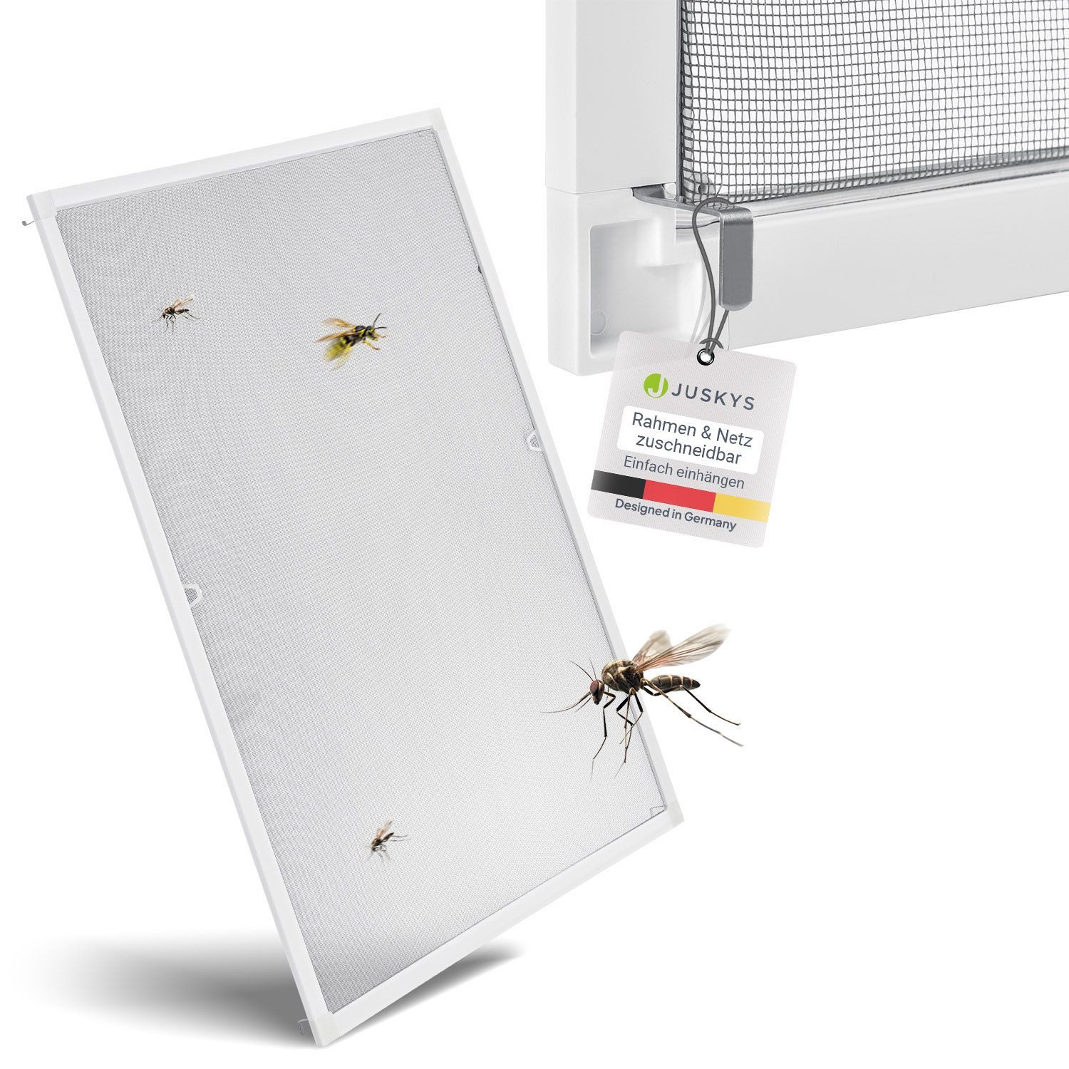 Juskys Insektenschutz-Fensterrahmen Fliegenschutzgitter, individuell kürzba günstig online kaufen