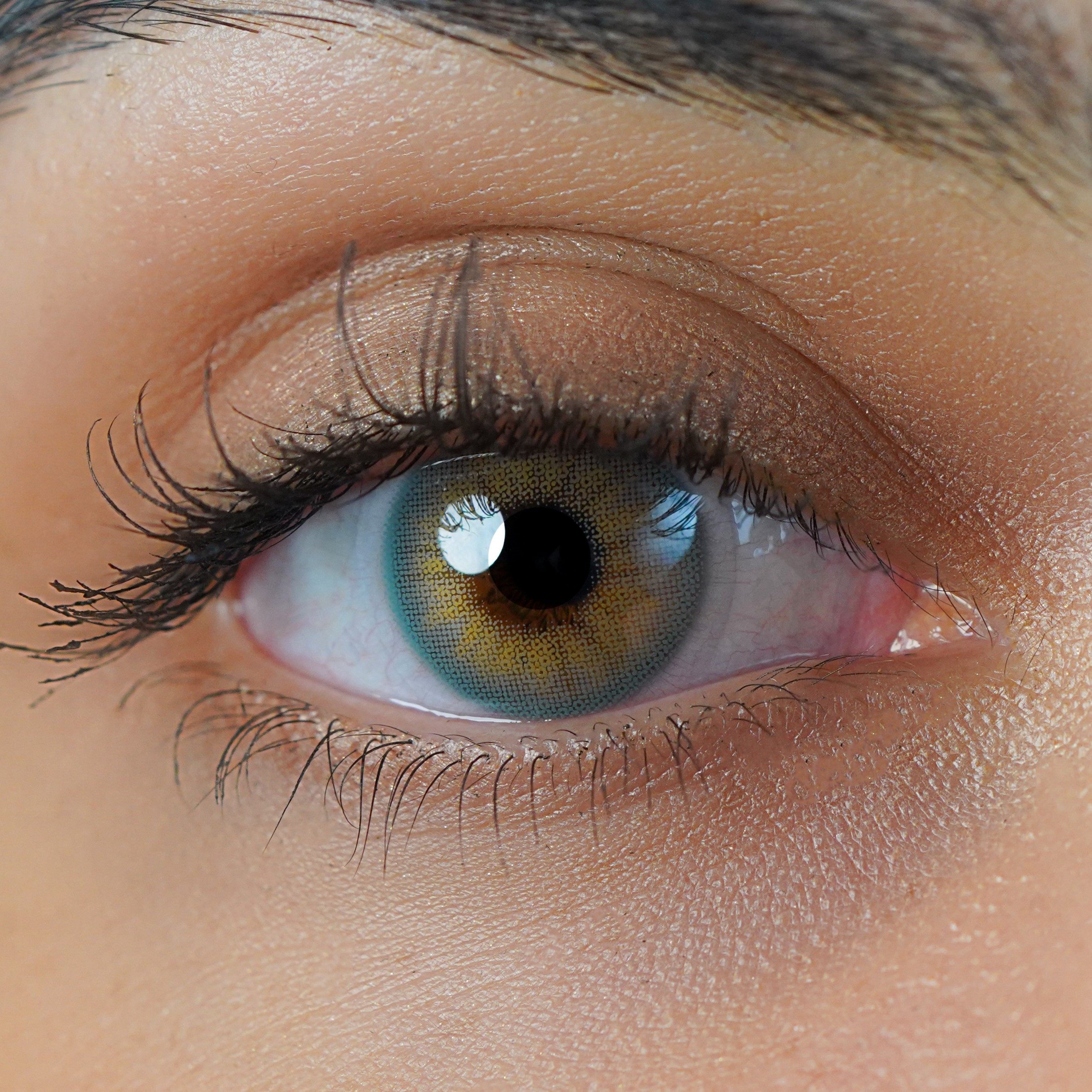 Charmiga Jahreslinsen Farbige Kontaktlinsen Blau, 6-Monatslinsen, Farblinsen Passion Blue, Farbige Kontaktlinsen