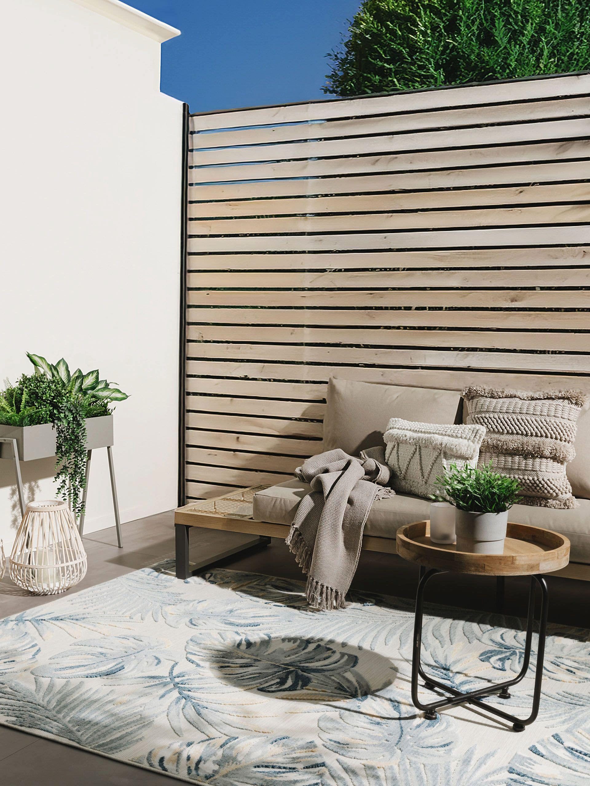 benuta Outdoorteppich Flora, rechteckig, Höhe: 5 mm, In- & Outdoorteppich, Garten, Terrasse, Balkon, Wohnzimmer, Küche