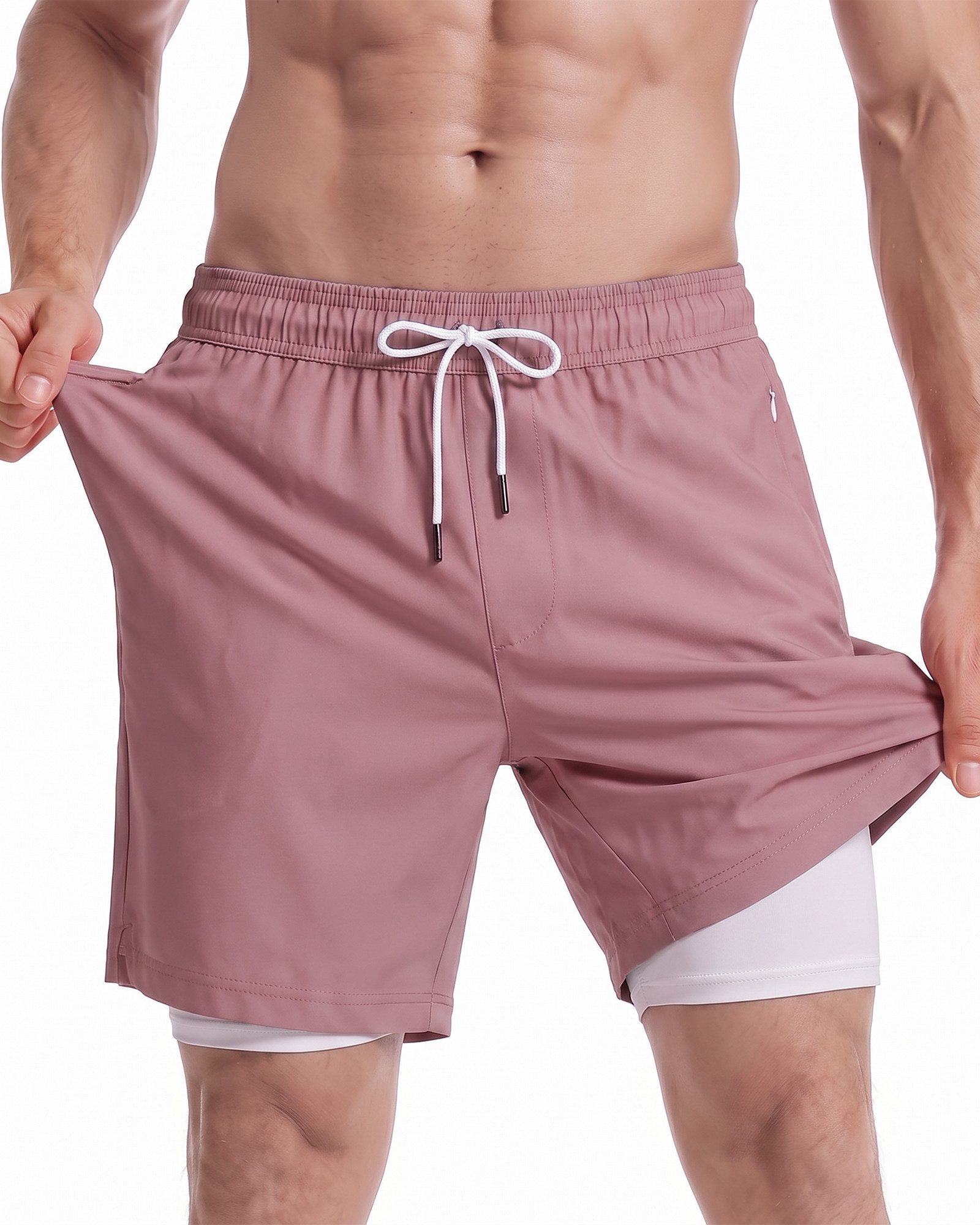 MaaMgic Shorts Herren Elastan kurze Hose 2-in-1 Badehose schnelltrocknend Sporthose (1-tlg)