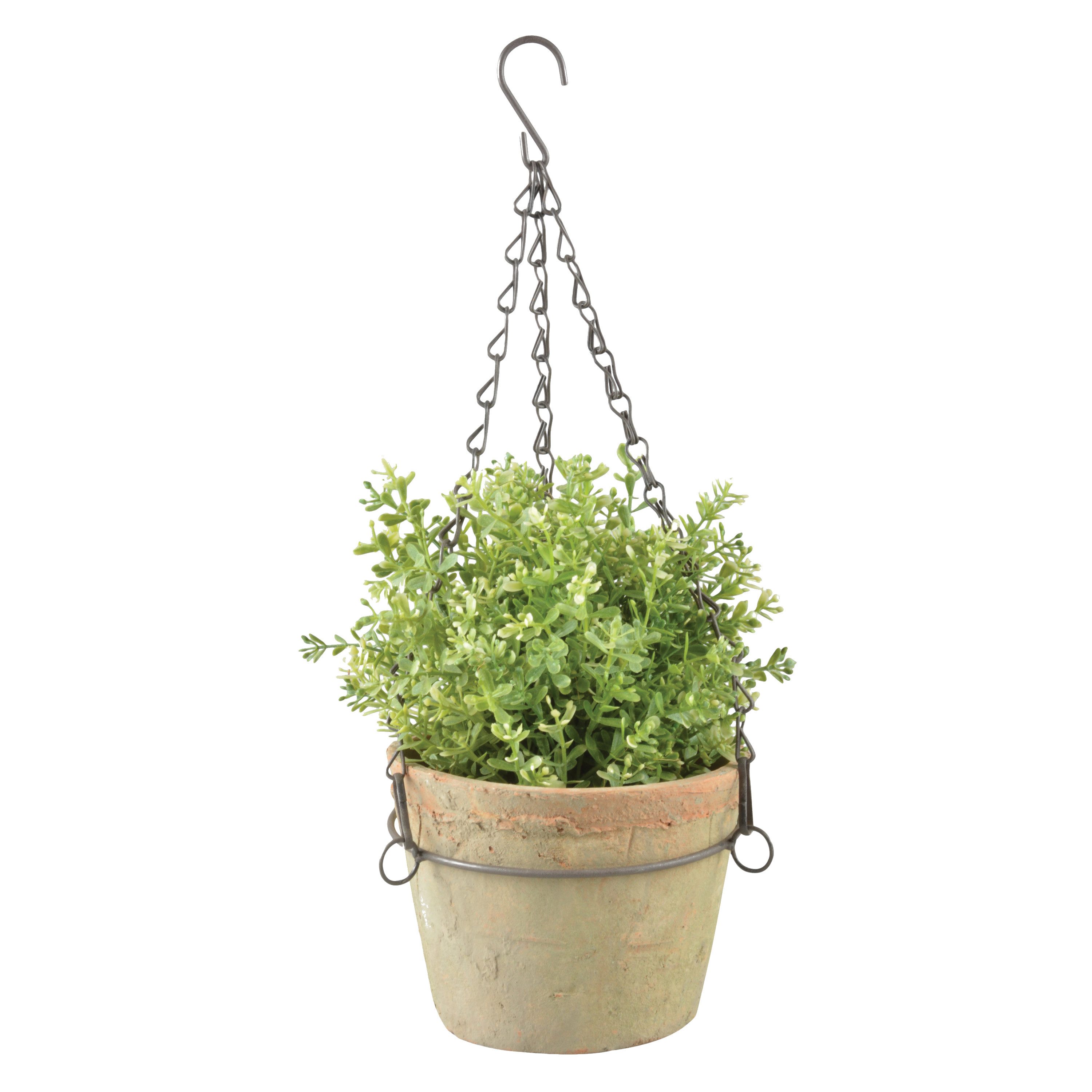 esschert design Übertopf Topf hängend L Blumenampel Terracotta Garten Hängetopf Terrasse Metall